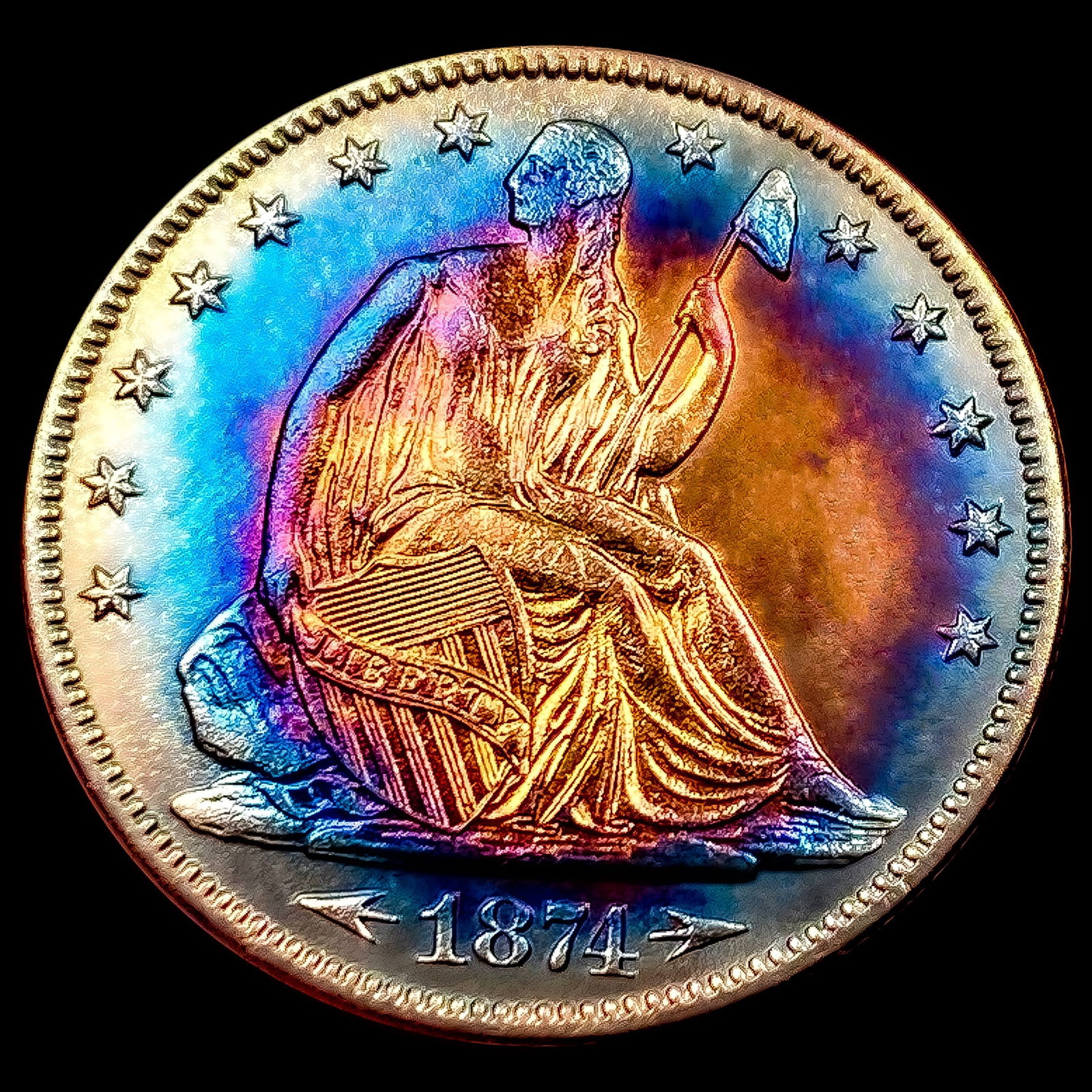 1874 Arrows Seated Liberty Half Dollar: 1874 Arrows Seated Liberty Half Dollar