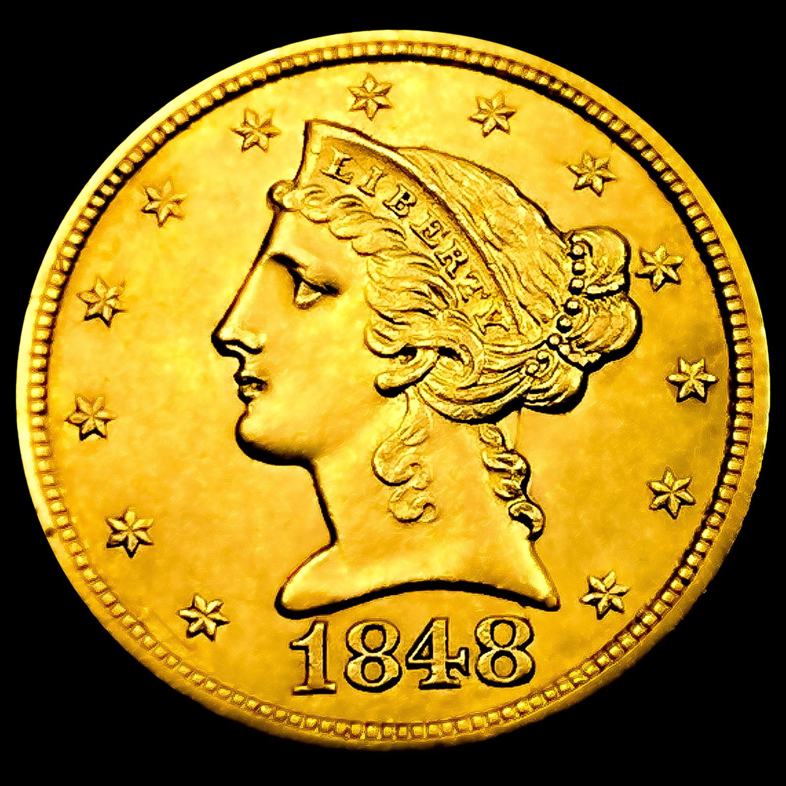 1848 $5 Gold Half Eagle: 1848 $5 Gold Half Eagle