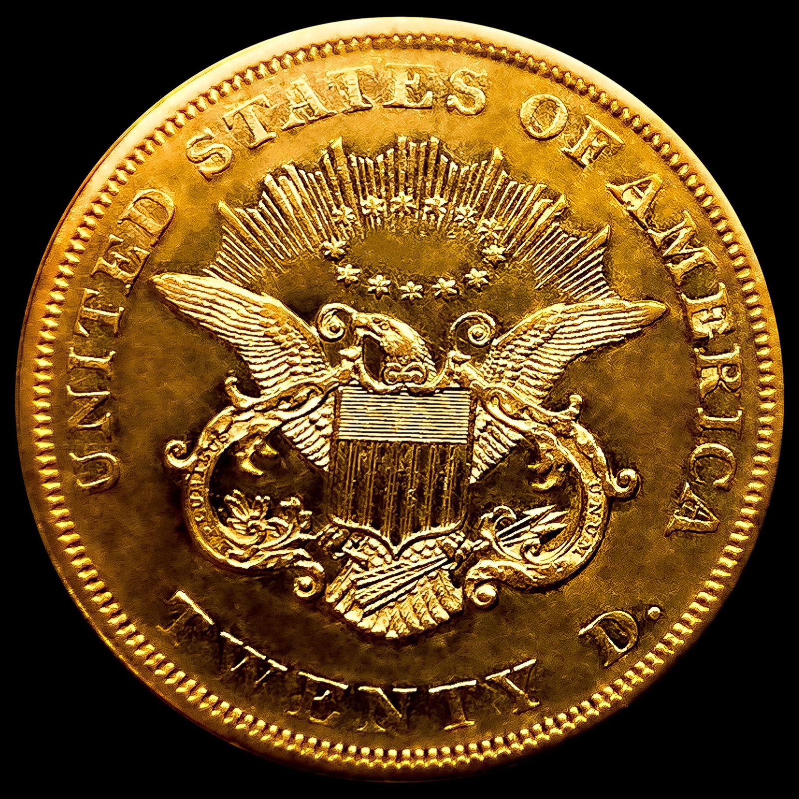 1850 $20 Gold Double Eagle - 2