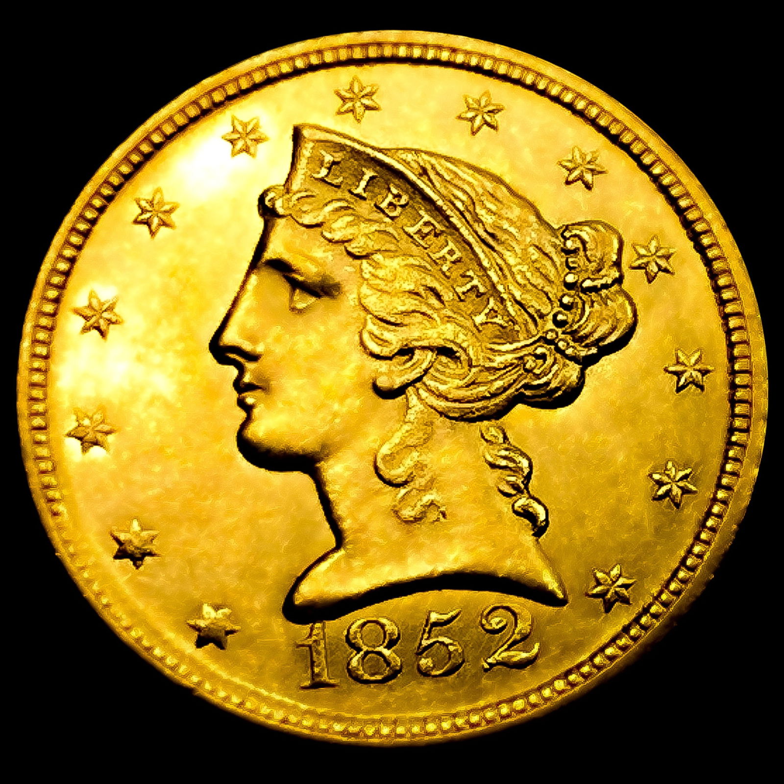 1852-C $5 Gold Half Eagle: 1852-C $5 Gold Half Eagle