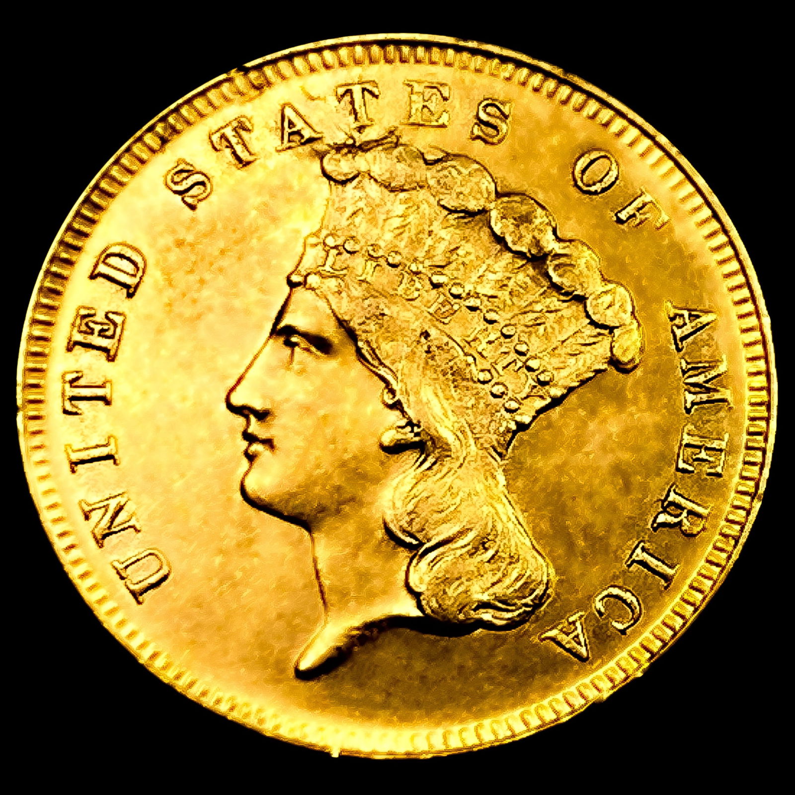 1868 $3 Gold Piece: 1868 $3 Gold Piece