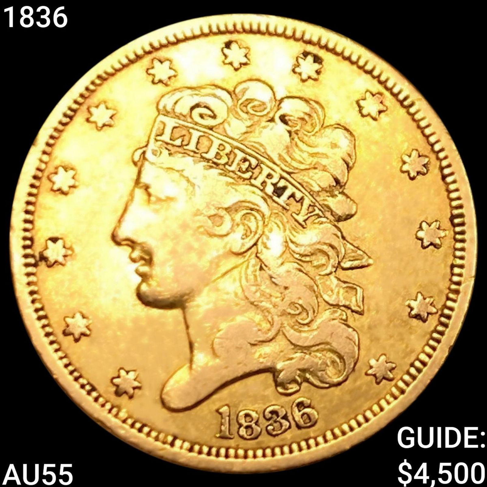 1836 $5 Gold Half Eagle HIGH GRADE (1 of 2)