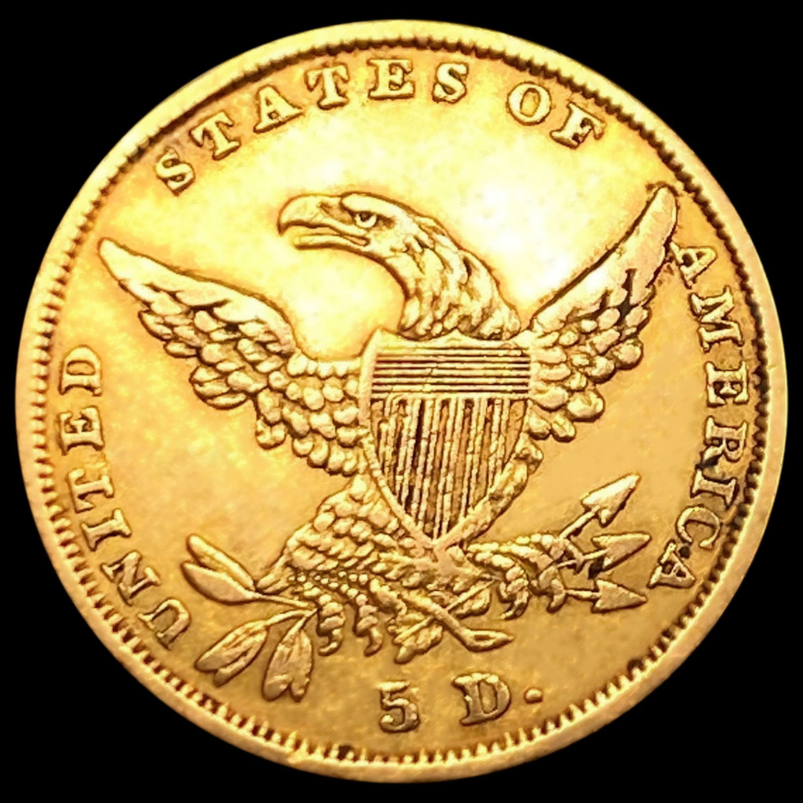 1836 $5 Gold Half Eagle HIGH GRADE - 2