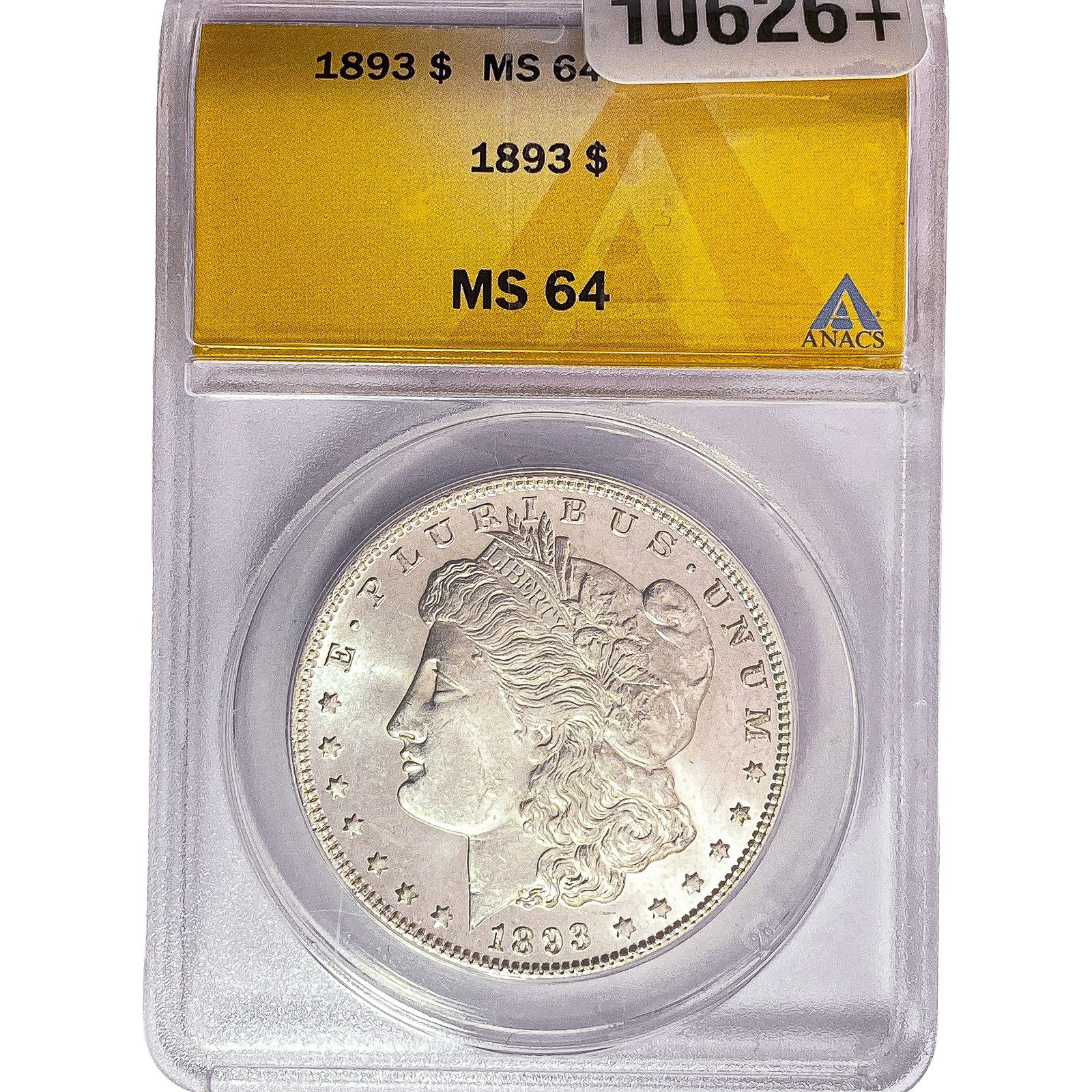 1893 Morgan Silver Dollar ANACS MS64: 1893 Morgan Silver Dollar ANACS MS64