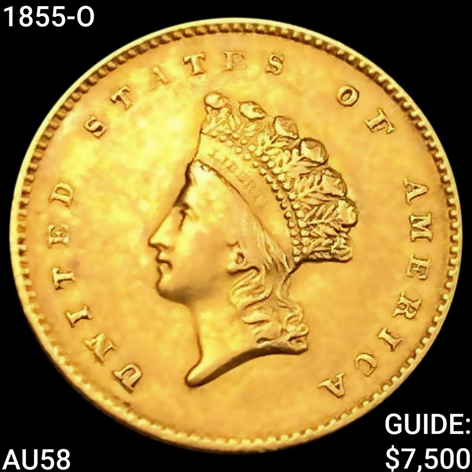 1855-O Rare Gold Dollar CHOICE AU (1 of 2)