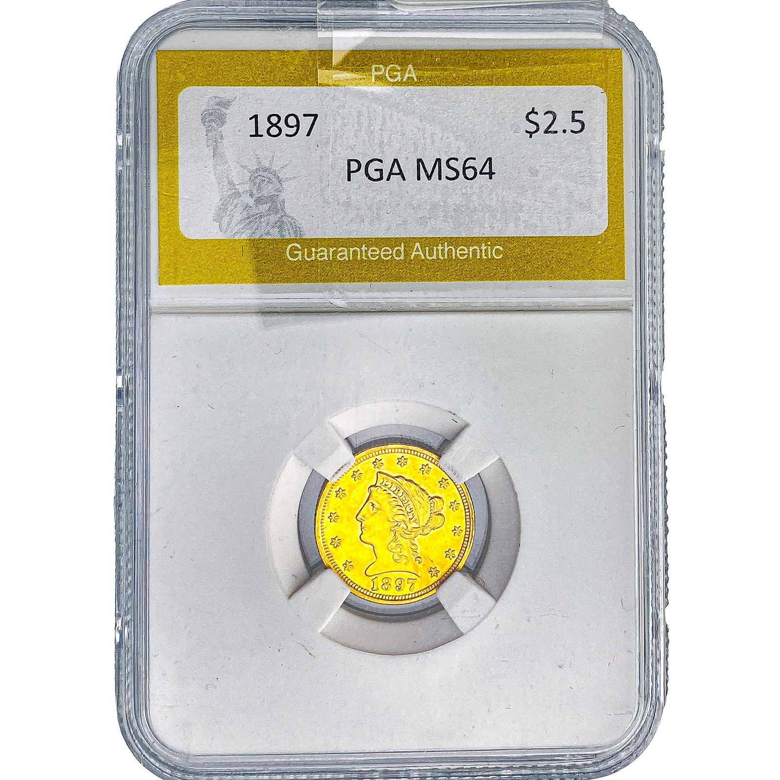 1897 $2.50 Gold Quarter Eagle PGA MS64: 1897 $2.50 Gold Quarter Eagle PGA MS64