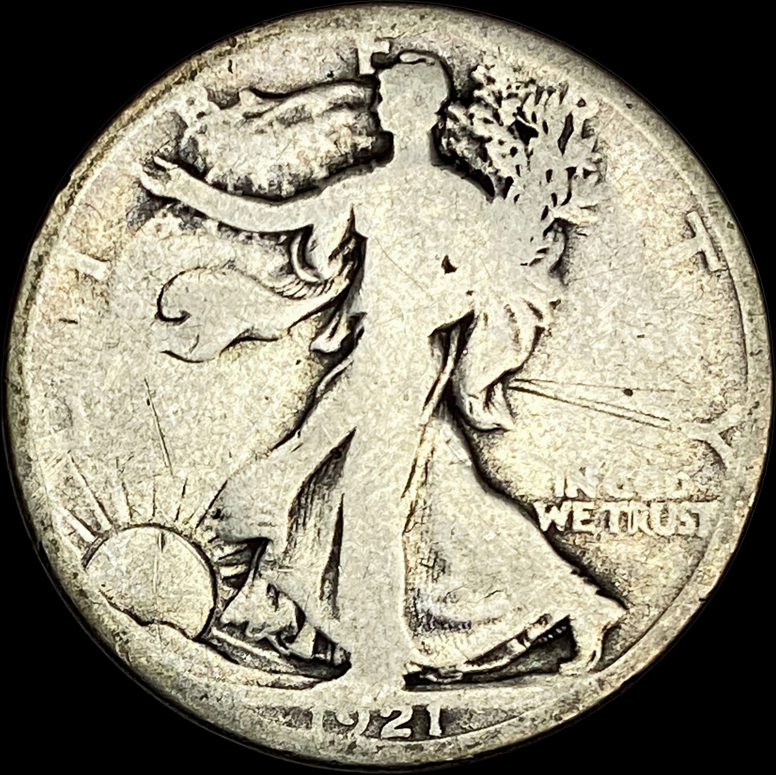 1921-D Silver Walking Liberty Half Dollar NICELY CIRCULATED: 1921-D Silver Walking Liberty Half Dollar NICELY CIRCULATED
