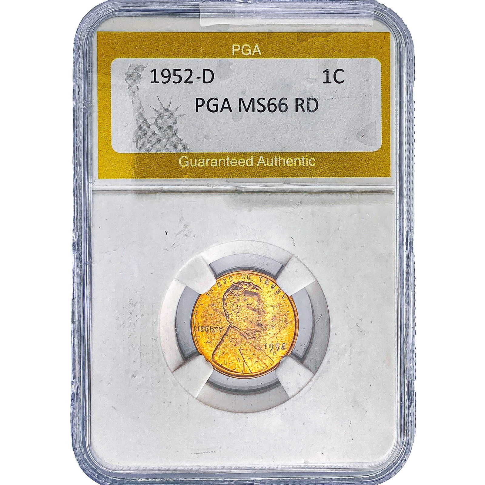 1952-D Wheat Cent PGA MS66 RD: 1952-D Wheat Cent PGA MS66 RD