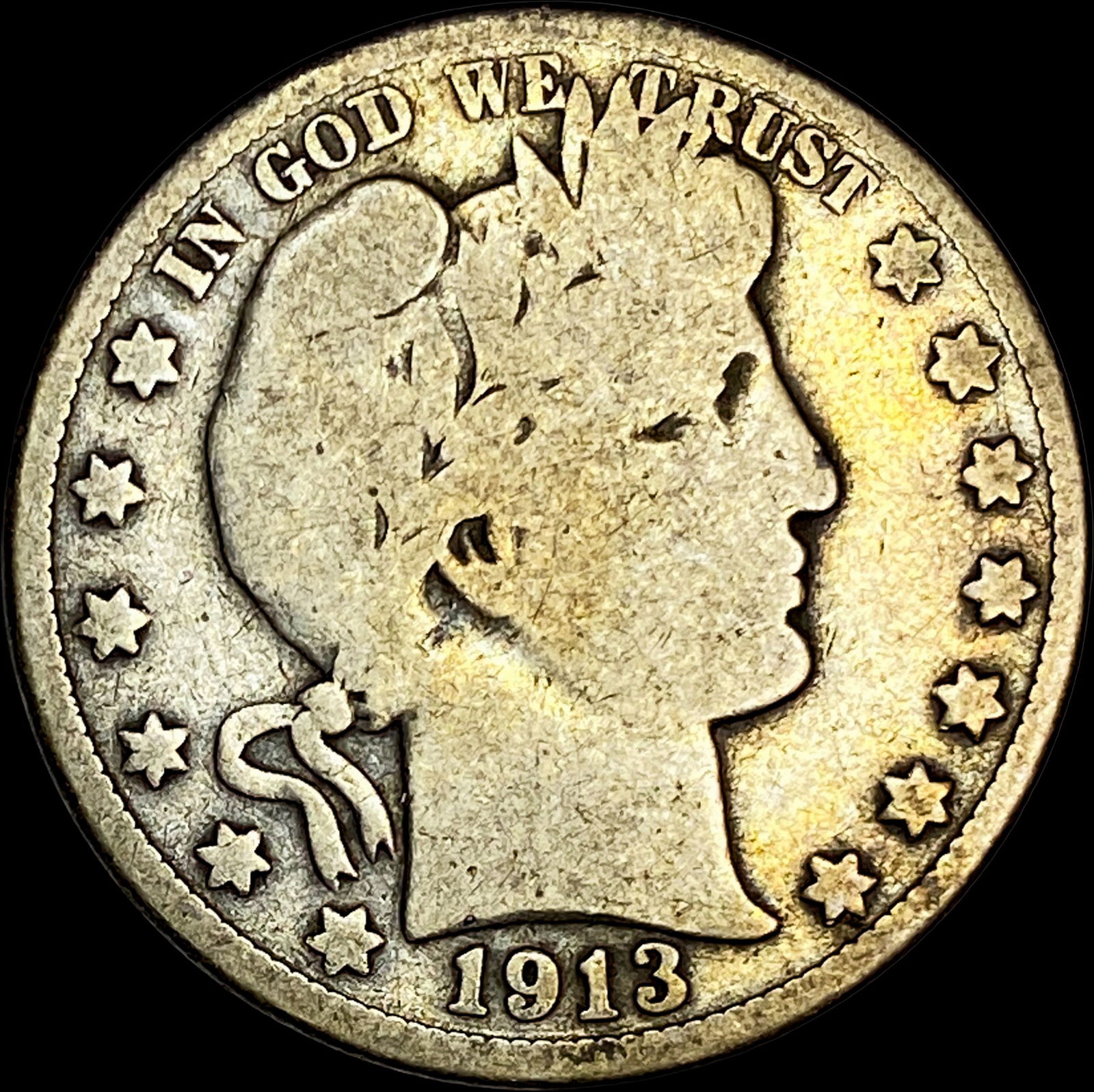 1913 Silver Barber Half Dollar NICELY CIRCULATED (1 of 2)