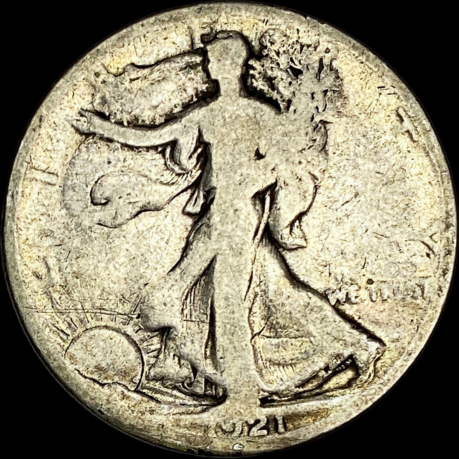 1921-S Silver Walking Liberty Half Dollar NICELY CIRCULATED (1 of 2)