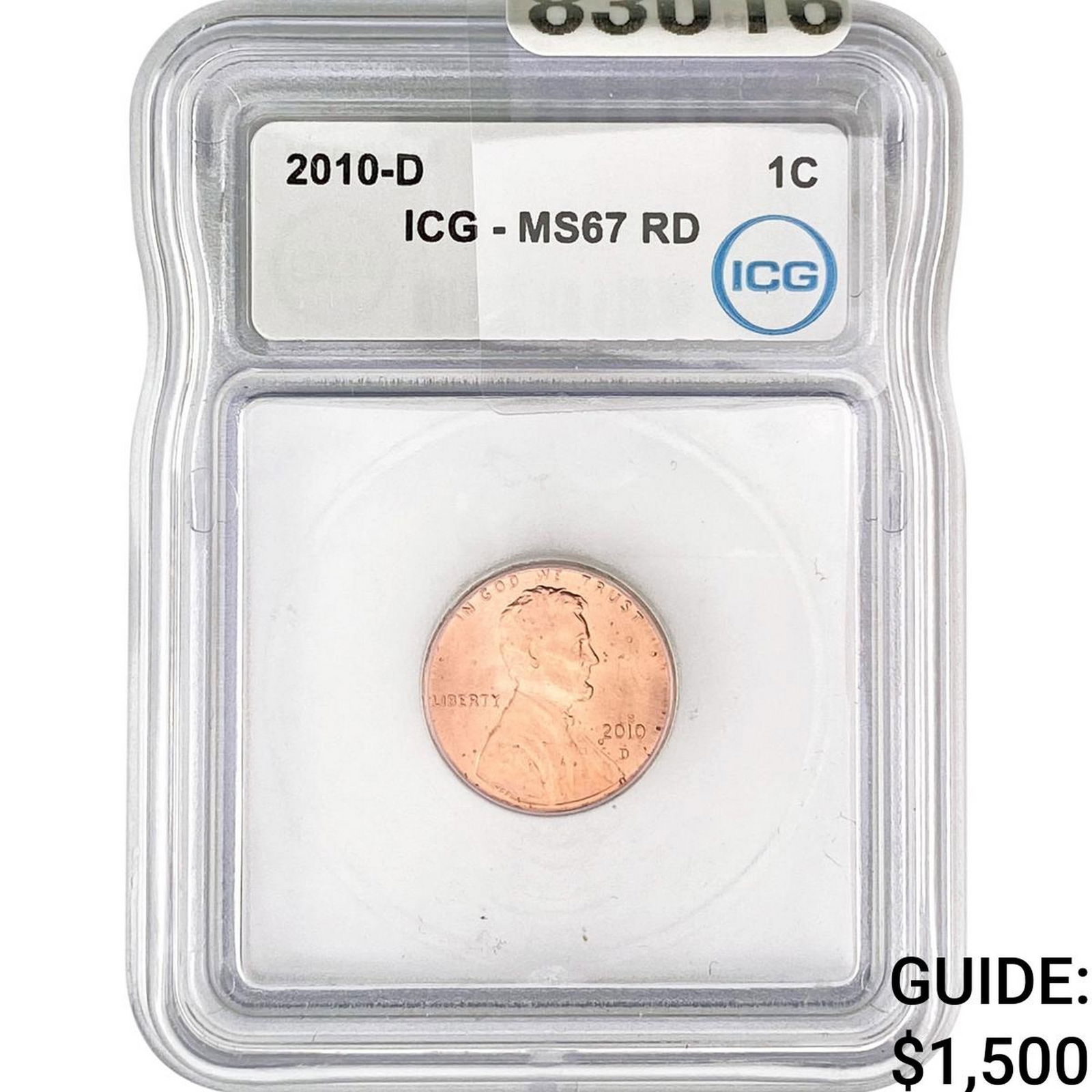 2010-D Lincoln Shield Penny ICG MS67 RD: 2010-D Lincoln Shield Penny ICG MS67 RD