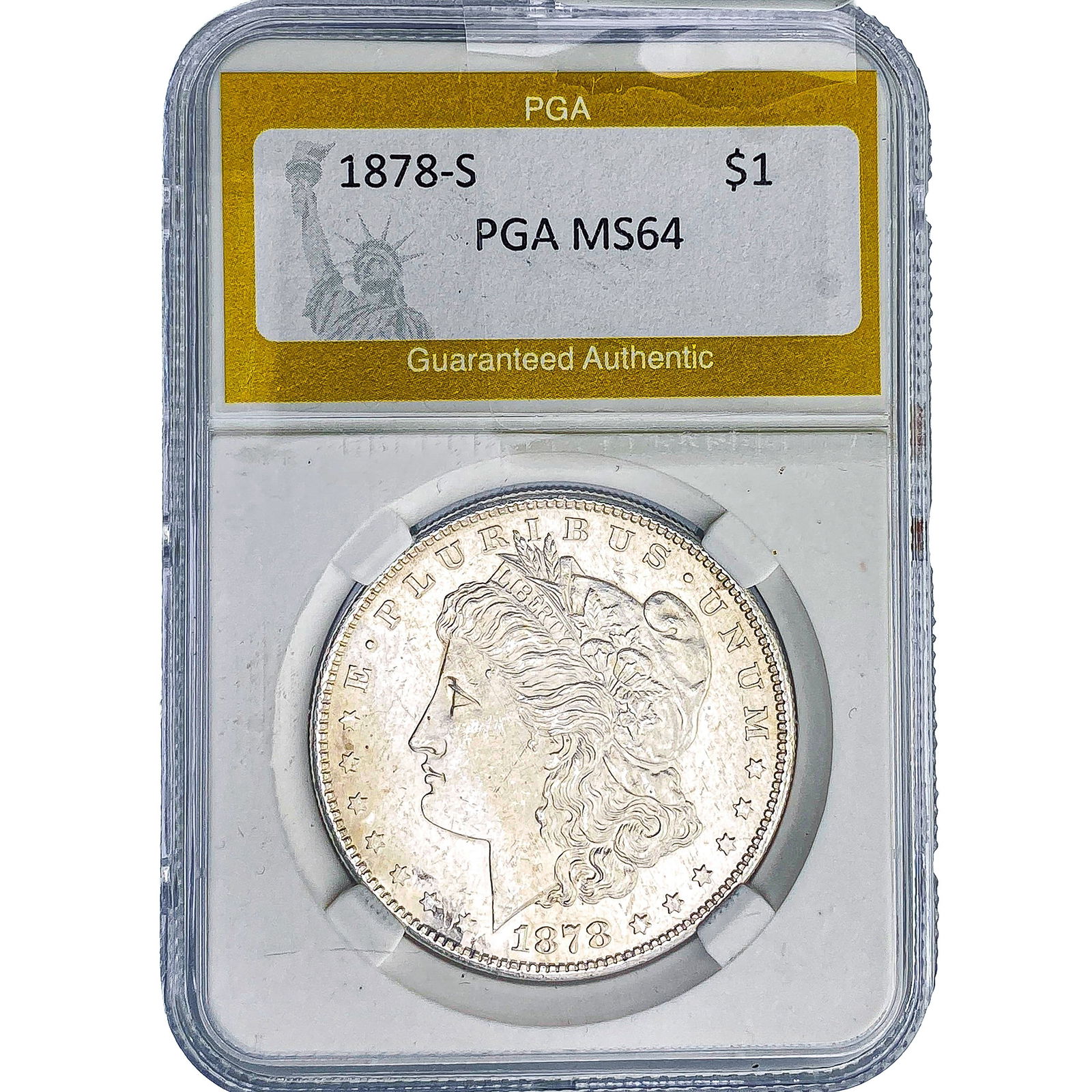 1878-S Morgan Silver Dollar PGA MS64: 1878-S Morgan Silver Dollar PGA MS64