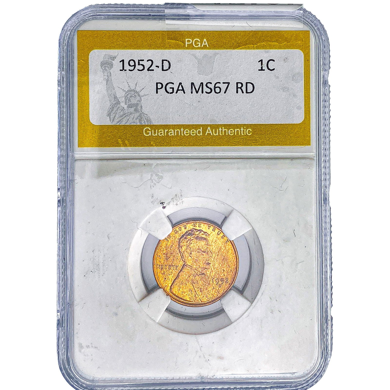 1952-D Wheat Cent PGA MS67 RD: 1952-D Wheat Cent PGA MS67 RD