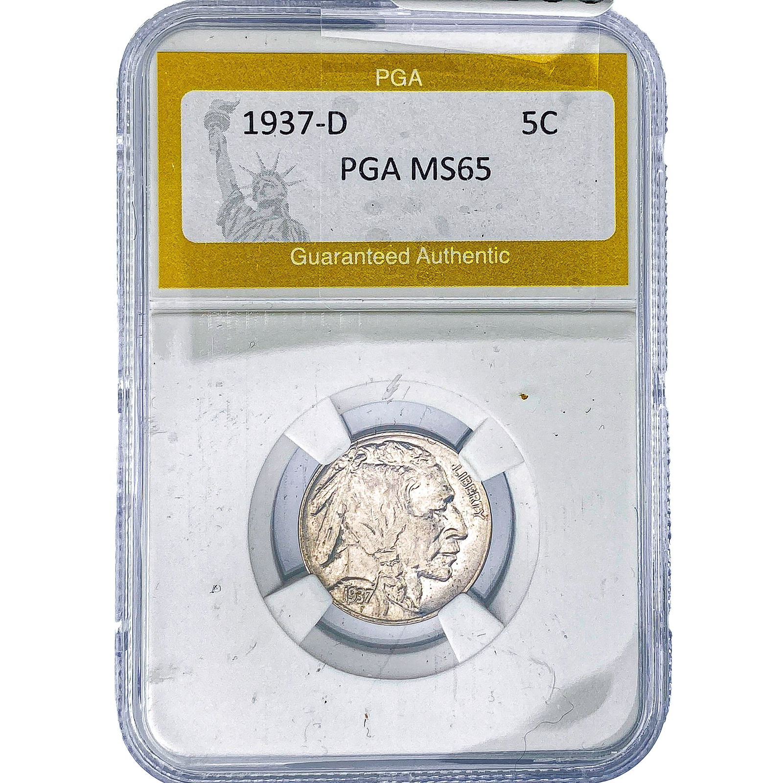 1937-D Buffalo Nickel PGA MS65: 1937-D Buffalo Nickel PGA MS65