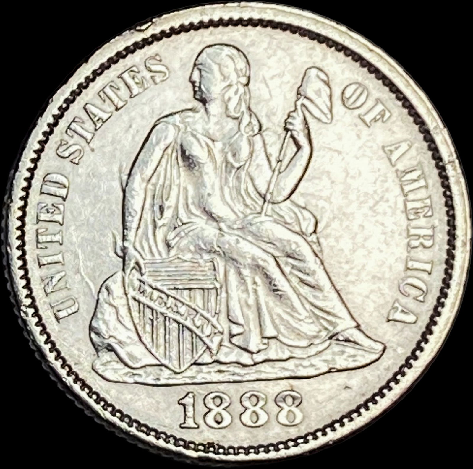 1888 Seated Liberty Dime CLOSELY UNCIRCULATED (1 of 2)