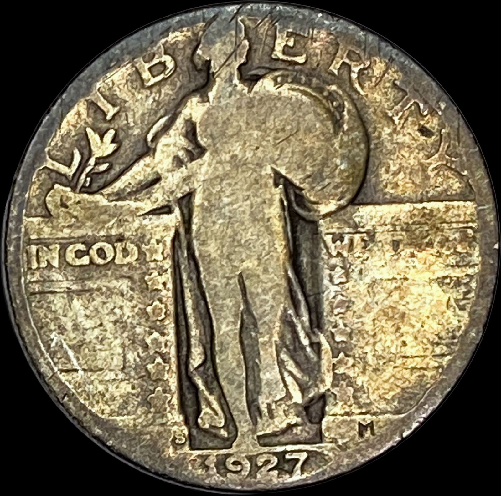 1927-S Silver Standing Liberty Quarter NICELY CIRCULATED: 1927-S Silver Standing Liberty Quarter NICELY CIRCULATED