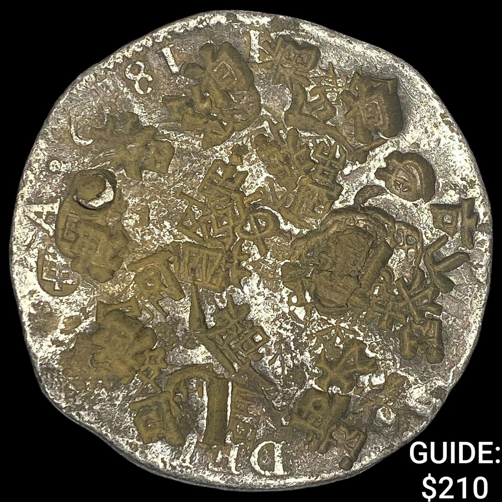 Mexico Silver 8 Reales Chopmarked NEARLY UNCIRCULATED: Mexico Silver 8 Reales Chopmarked NEARLY UNCIRCULATED