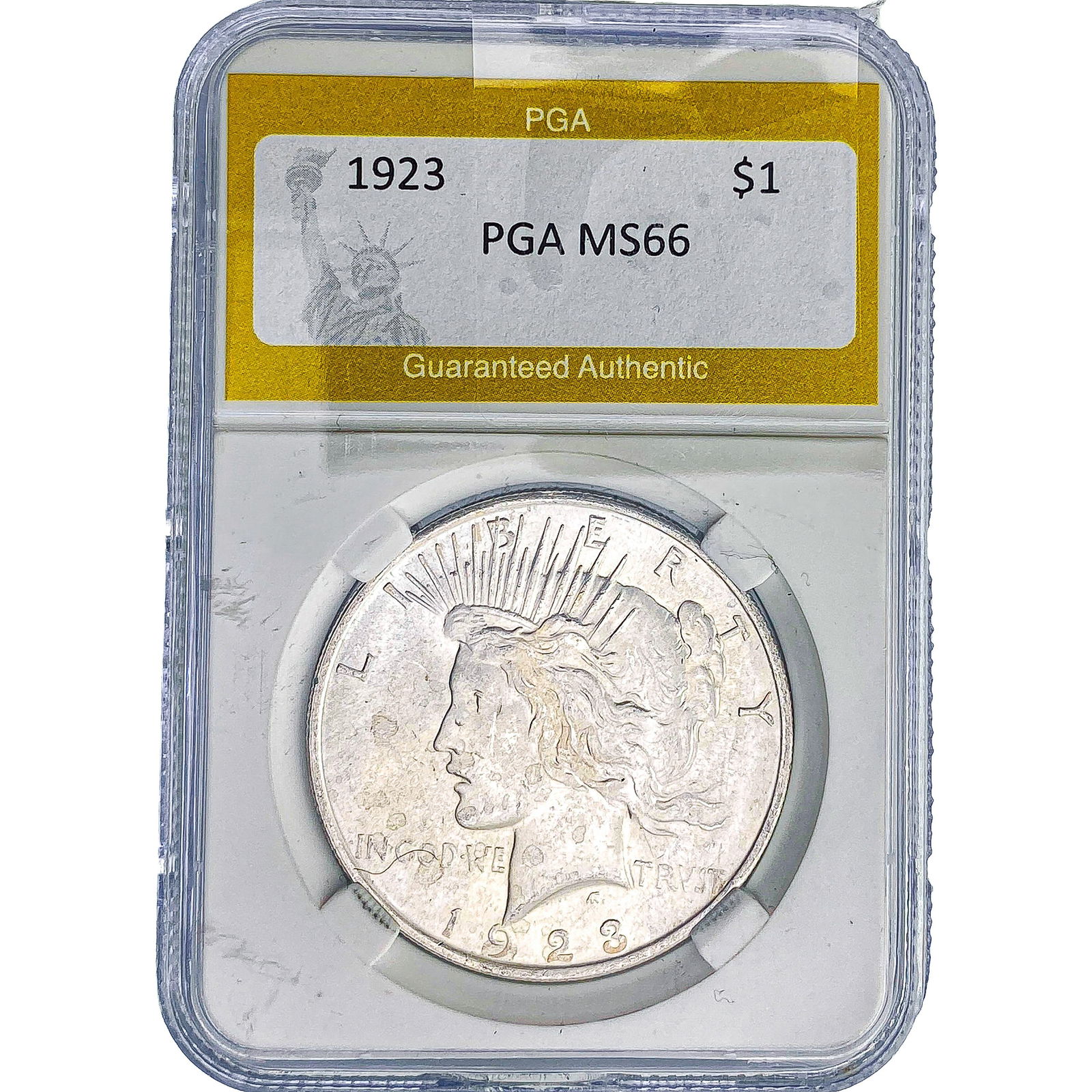 1923 Silver Peace Dollar PGA MS66: 1923 Silver Peace Dollar PGA MS66