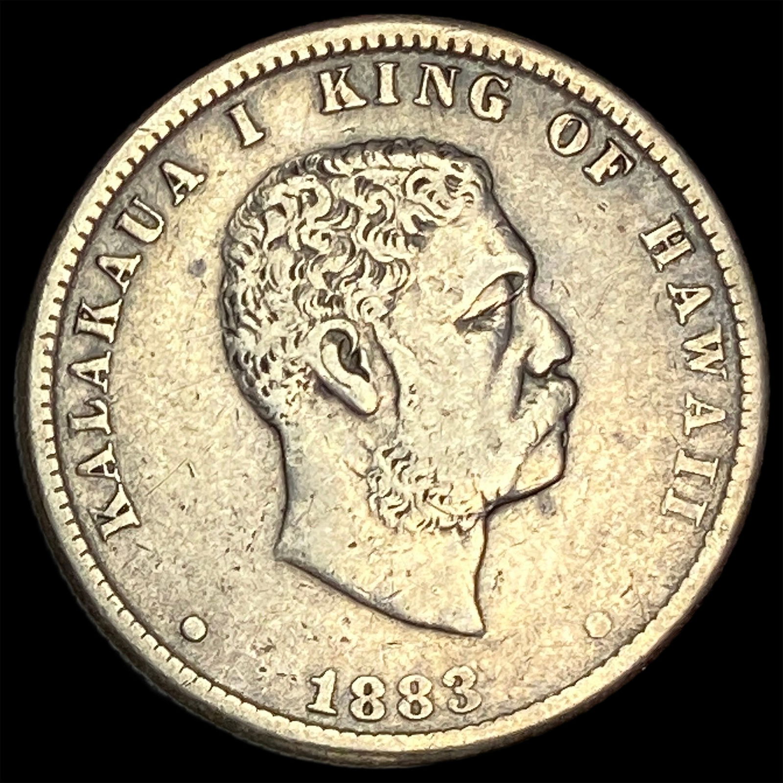 1883 Hawaii Silver 1/4 Dollar NEARLY UNCIRCULATED (1 of 2)