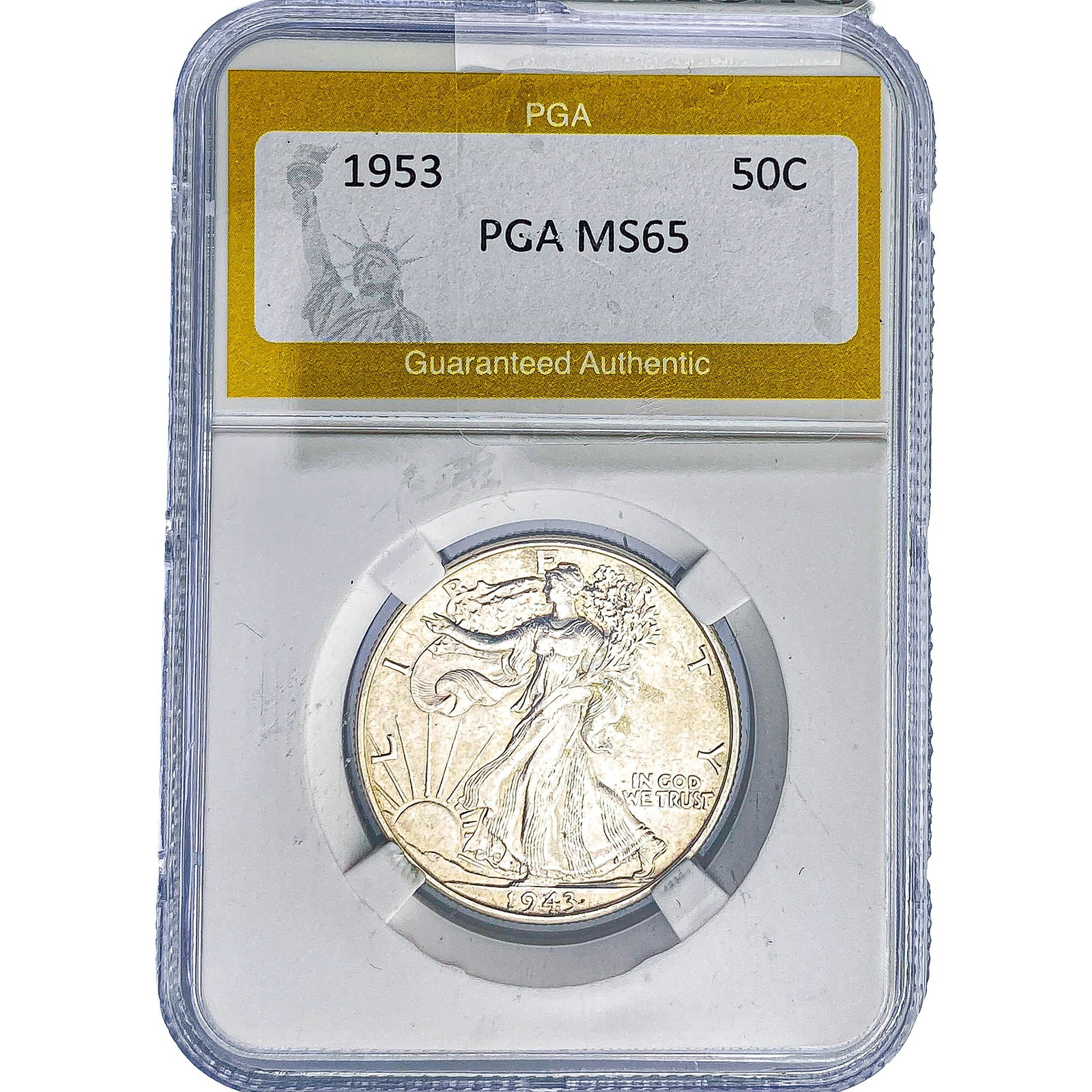 1953 Walking Liberty Half Dollar PGA MS65: 1953 Walking Liberty Half Dollar PGA MS65