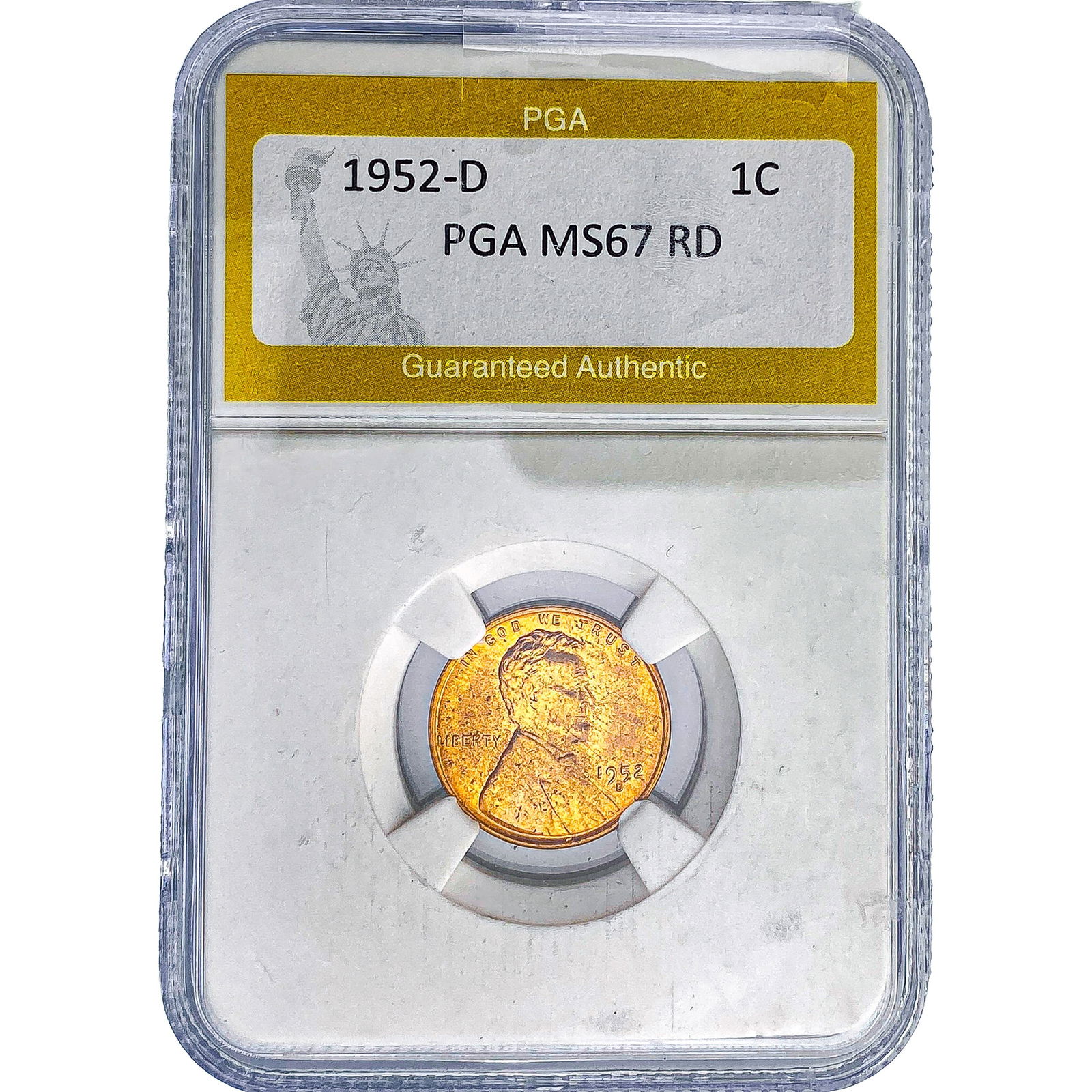 1952-D Wheat Cent PGA MS67 RD: 1952-D Wheat Cent PGA MS67 RD