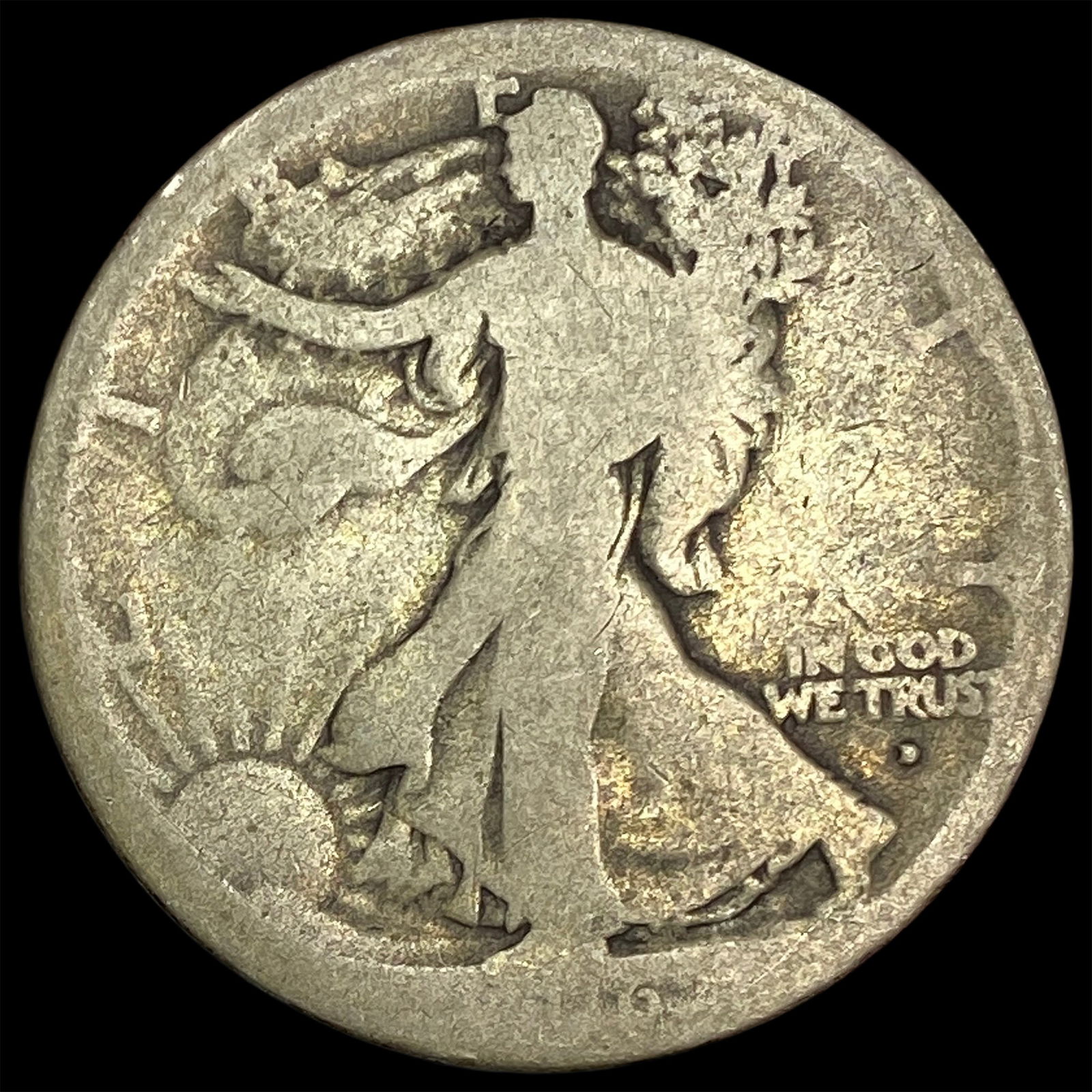 1916-D Silver Walking Liberty Half Dollar NICELY CIRCULATED (1 of 2)