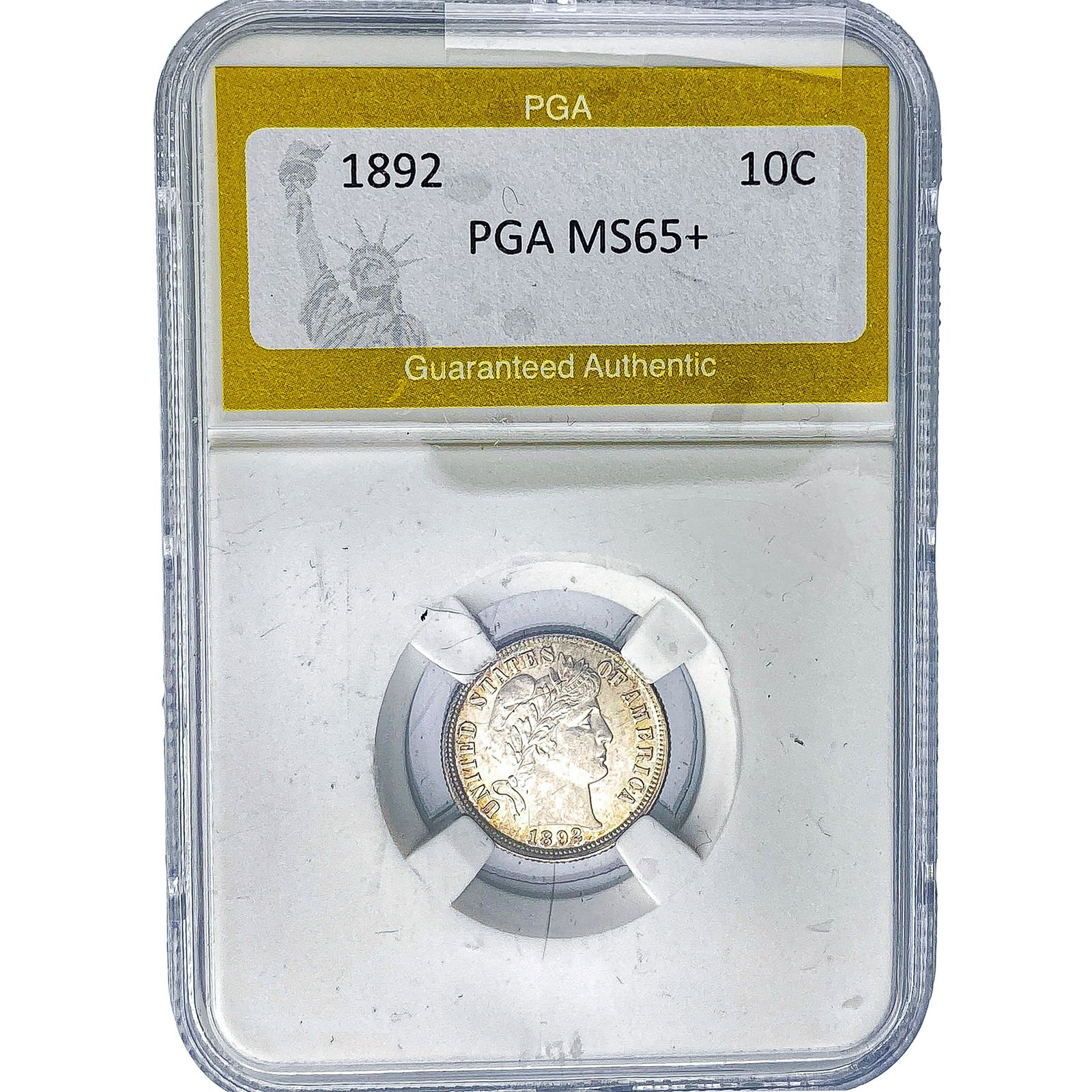 1892 Barber Dime PGA MS65+: 1892 Barber Dime PGA MS65+
