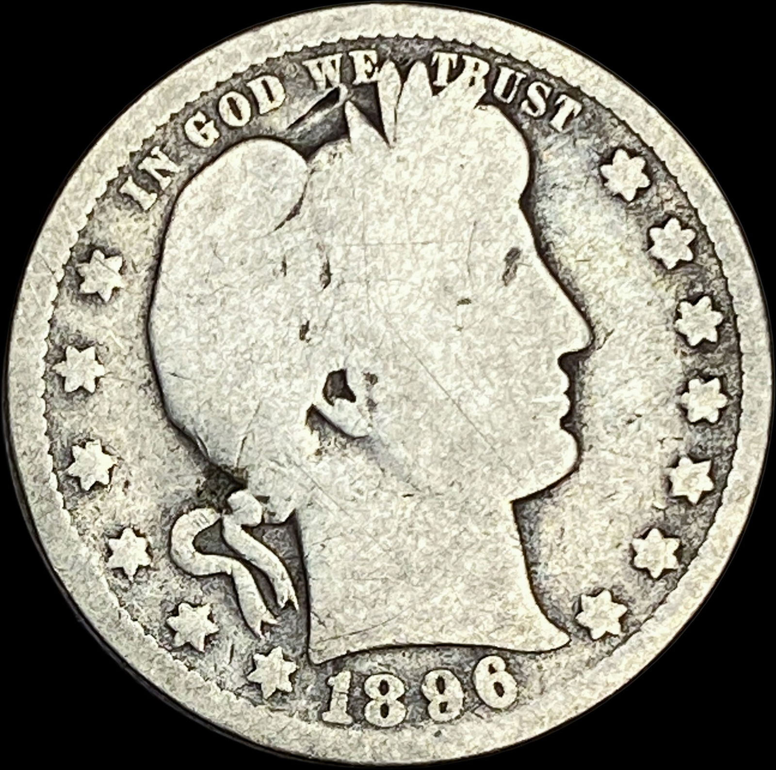 1896-O Silver Barber Quarter NICELY CIRCULATED (1 of 2)