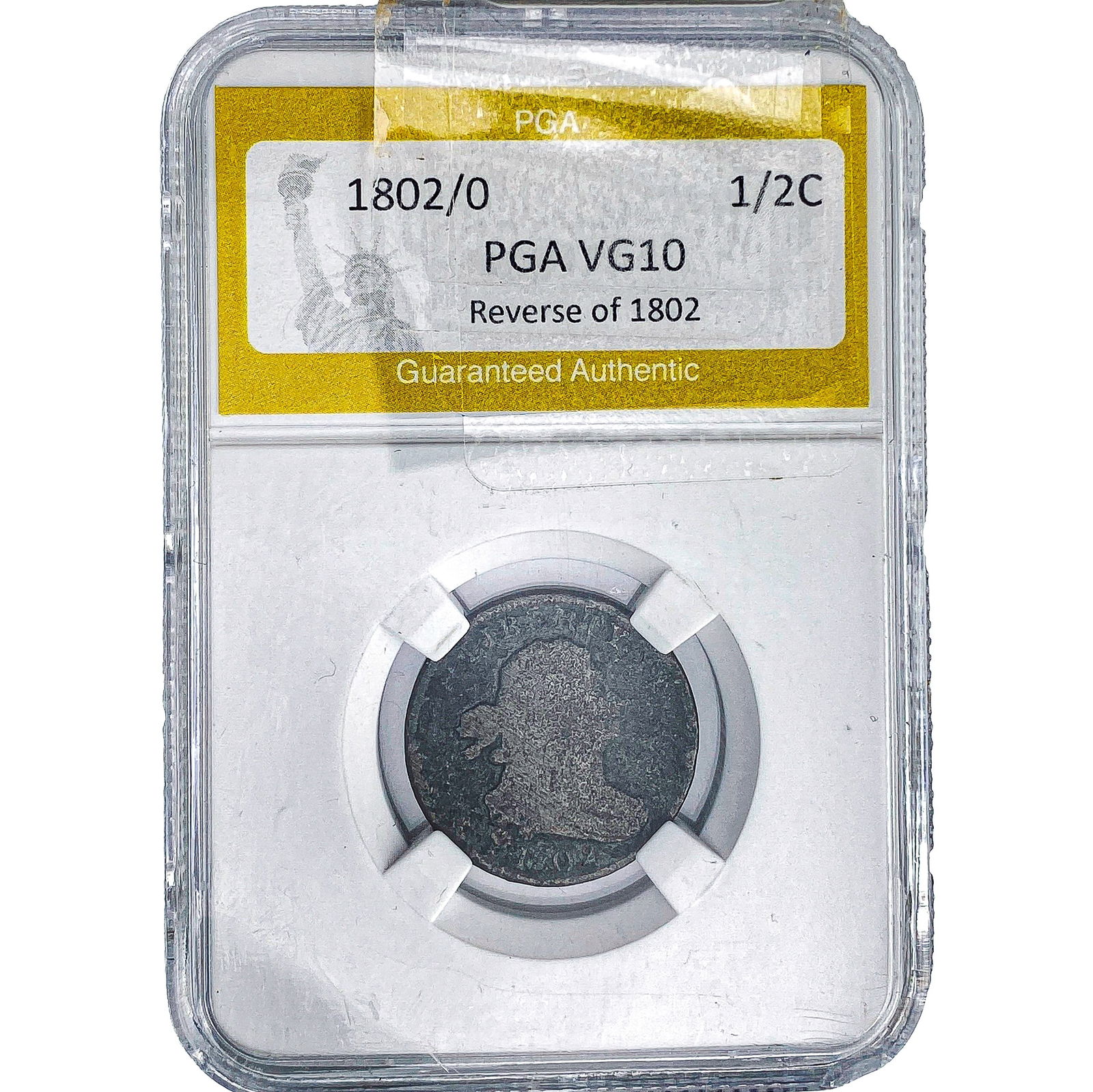 1802/0 Draped Bust Half Cent PGA VG10 Rev of 1802 (1 of 2)