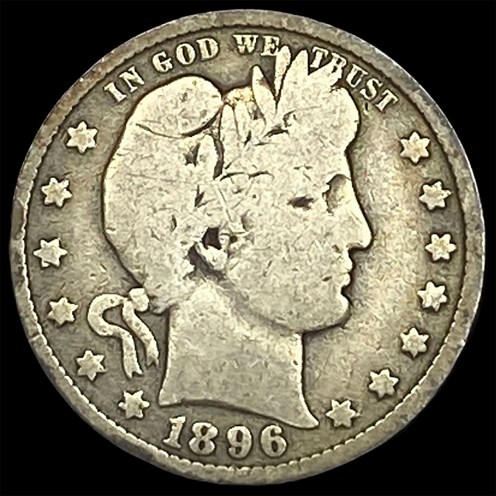 1896-O Silver Barber Quarter LIGHTLY CIRCULATED (1 of 2)