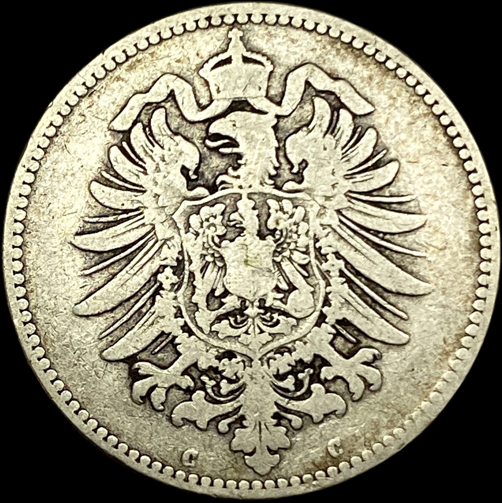 1876-C Germany Silver 1 Reichsmark NEARLY UNCIRCULATED: 1876-C Germany Silver 1 Reichsmark NEARLY UNCIRCULATED