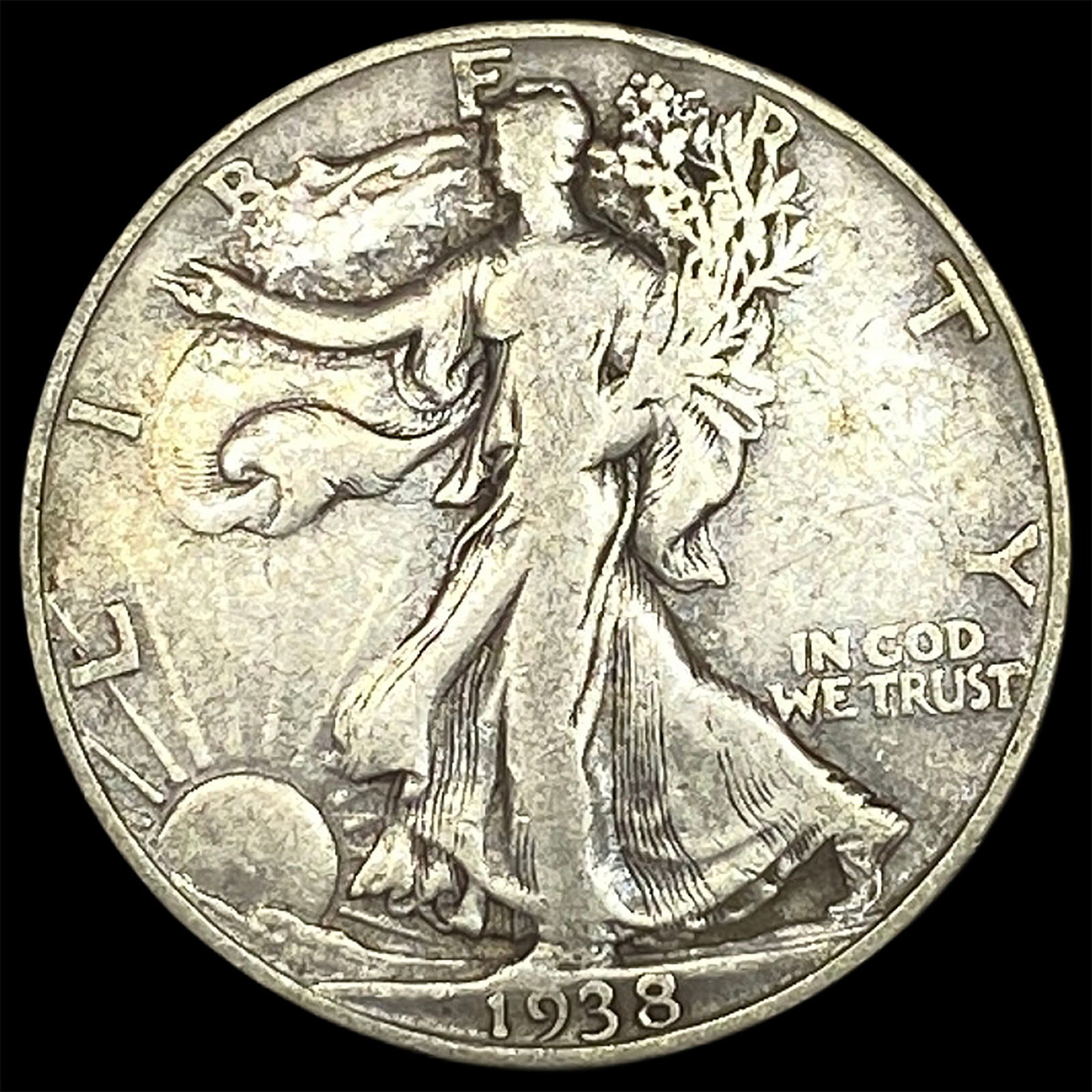 1938-D Silver Walking Liberty Half Dollar LIGHTLY CIRCULATED (1 of 2)