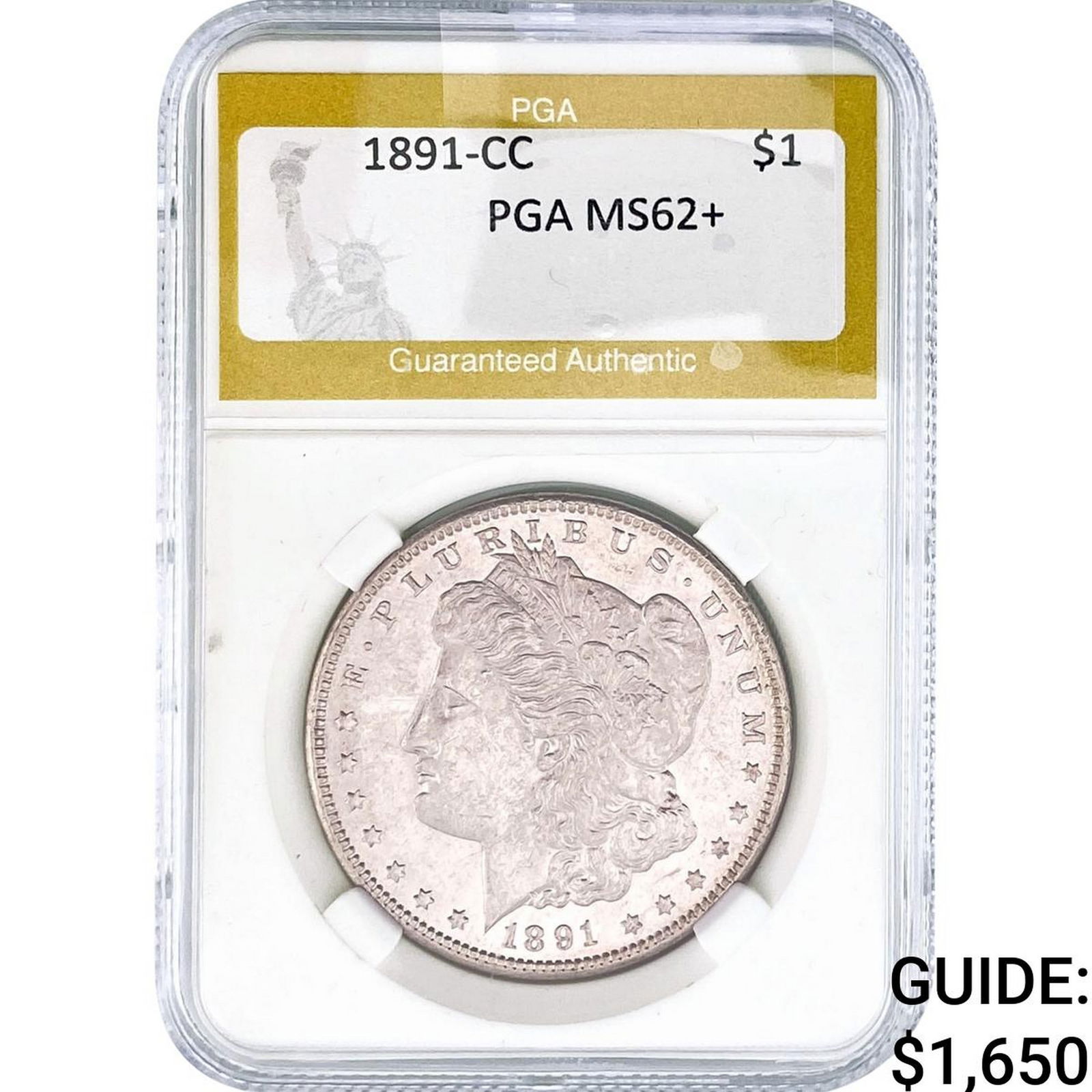1891-CC Morgan Silver Dollar PGA MS62+ (1 of 2)