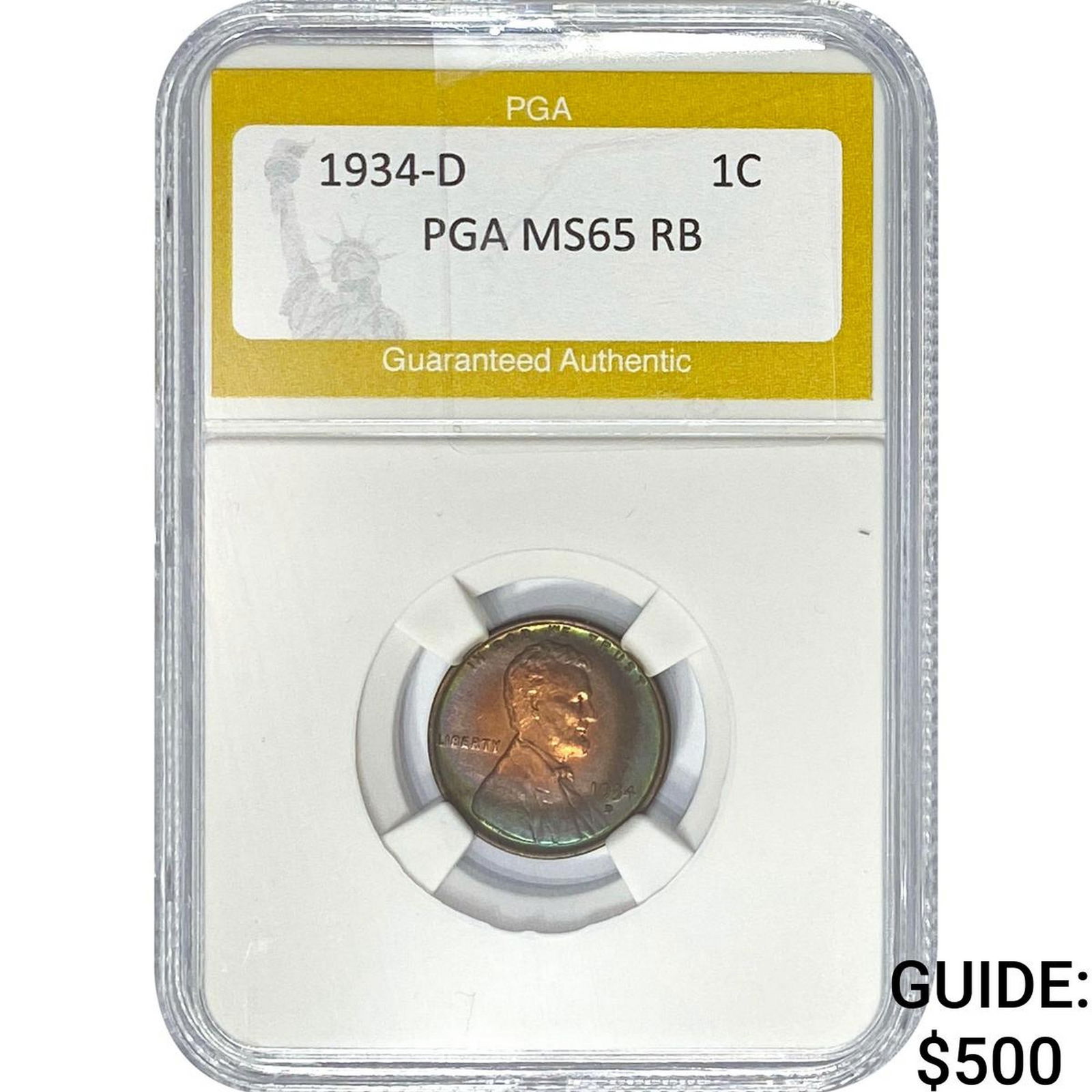 1934-D Wheat Cent PGA MS65 RB (1 of 2)