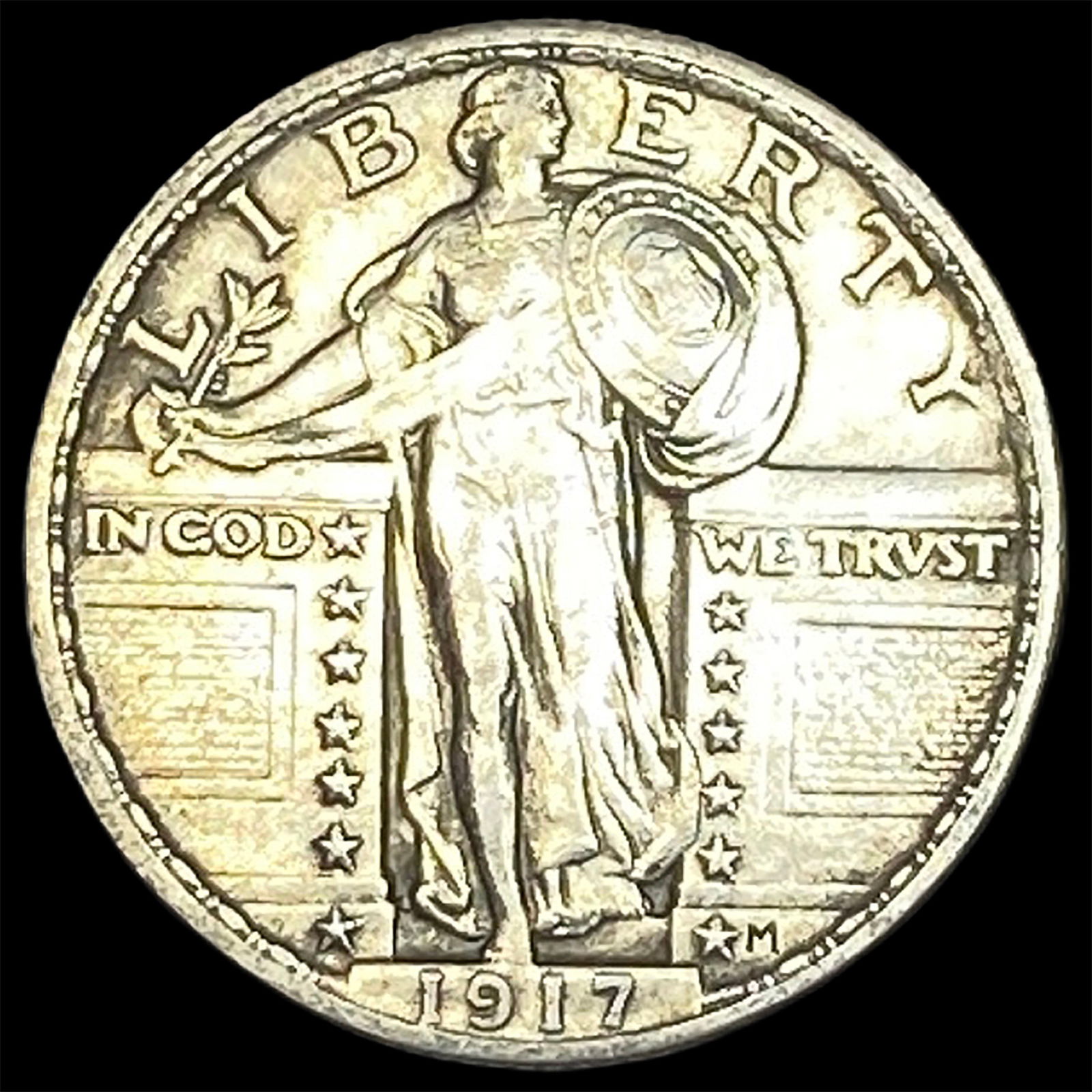 1917 Type 2 Standing Liberty Quarter CLOSELY UNCIRCULATED: 1917 Type 2 Standing Liberty Quarter CLOSELY UNCIRCULATED
