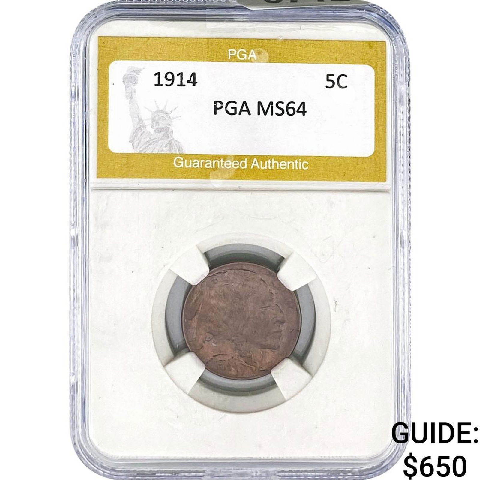1914 Buffalo Nickel PGA MS64: 1914 Buffalo Nickel PGA MS64