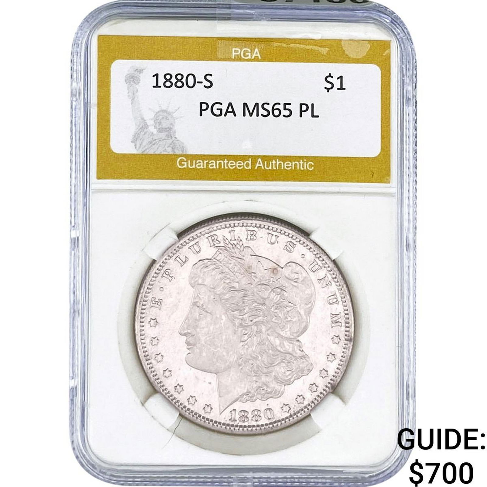 1880-S Morgan Silver Dollar PGA MS65 PL (1 of 2)
