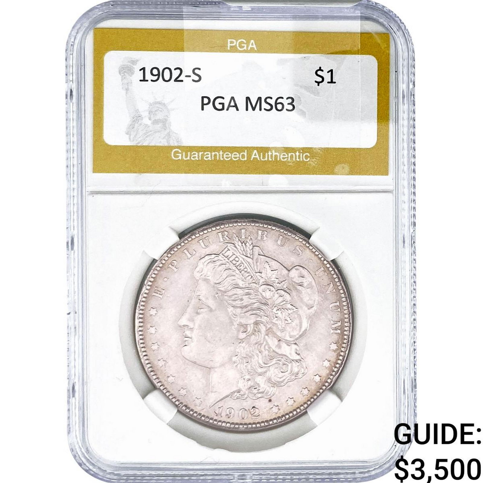 1902-S Morgan Silver Dollar PGA MS63 (1 of 2)