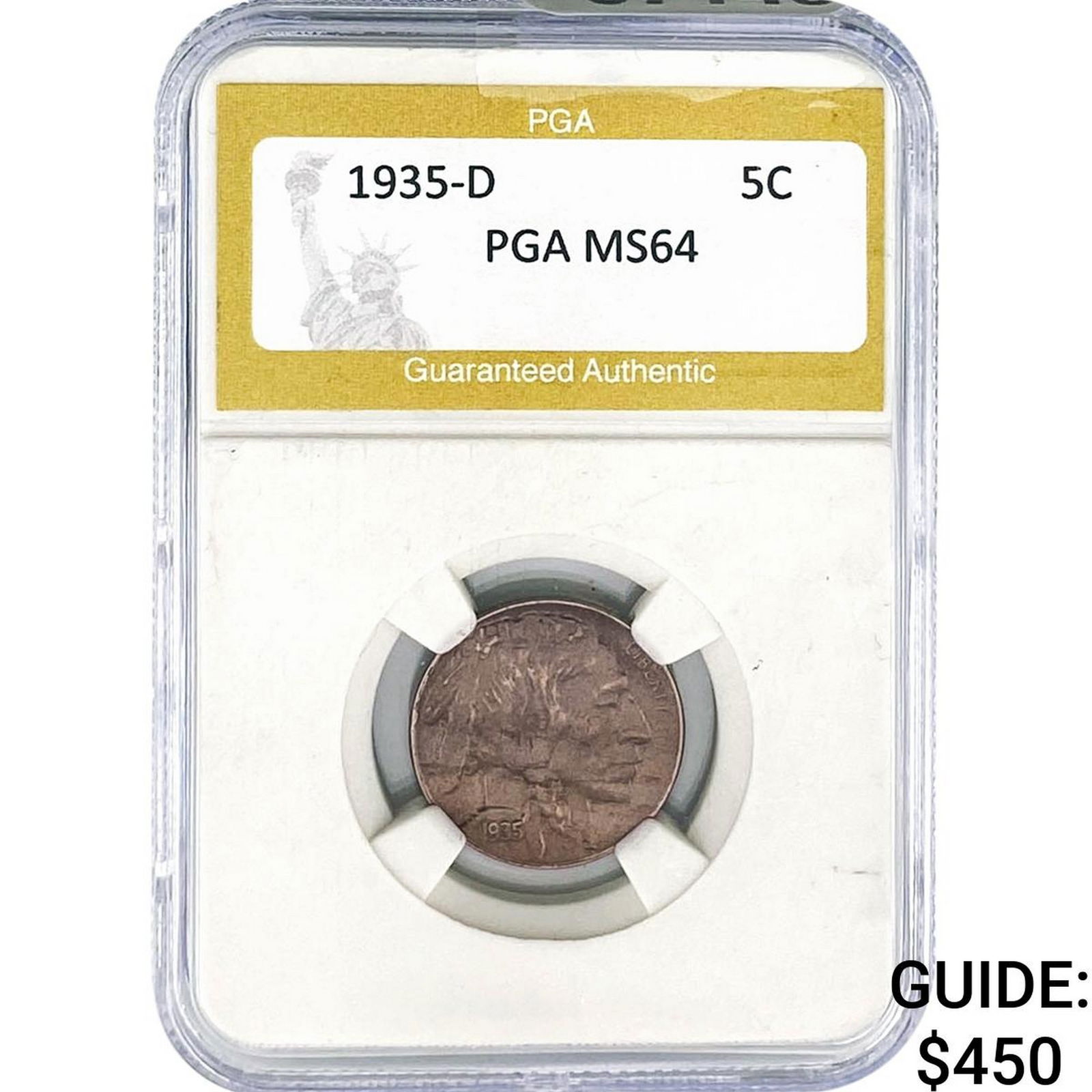 1935-D Buffalo Nickel PGA MS64: 1935-D Buffalo Nickel PGA MS64