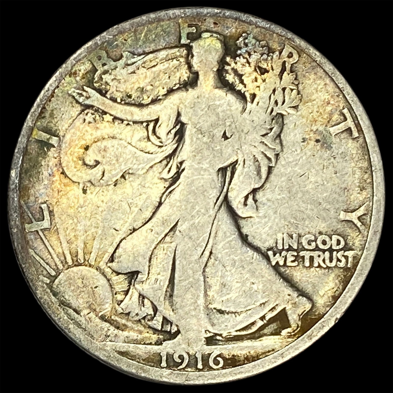 1916 Walking Liberty Half Dollar NICELY CIRCULATED: 1916 Walking Liberty Half Dollar NICELY CIRCULATED
