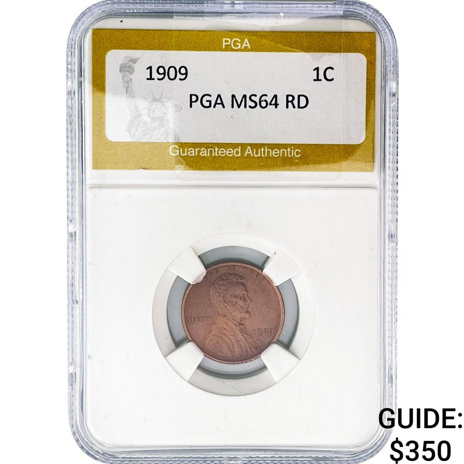 1909 Wheat Cent PGA MS64 RD: 1909 Wheat Cent PGA MS64 RD