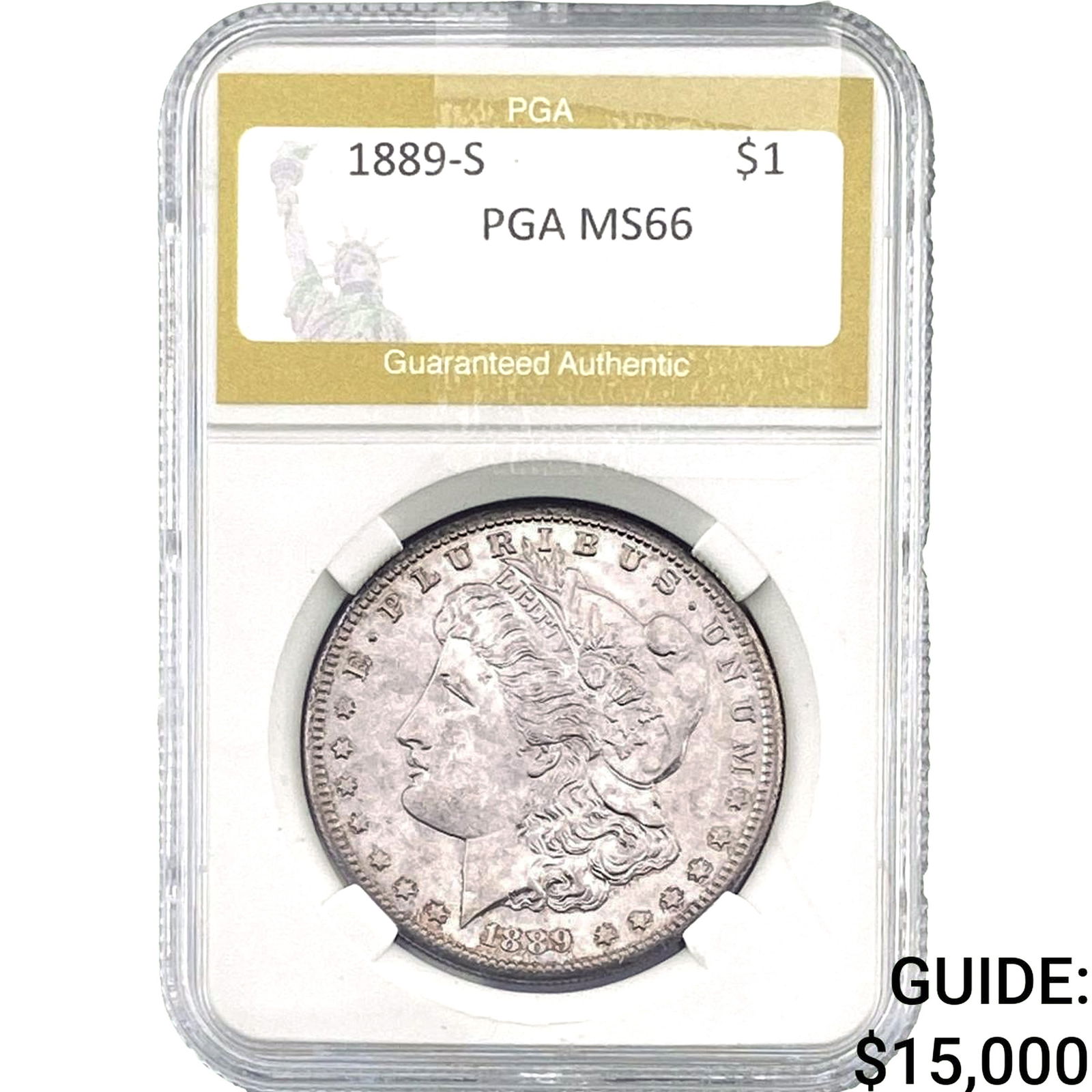 1889-S Morgan Silver Dollar PGA MS66: 1889-S Morgan Silver Dollar PGA MS66