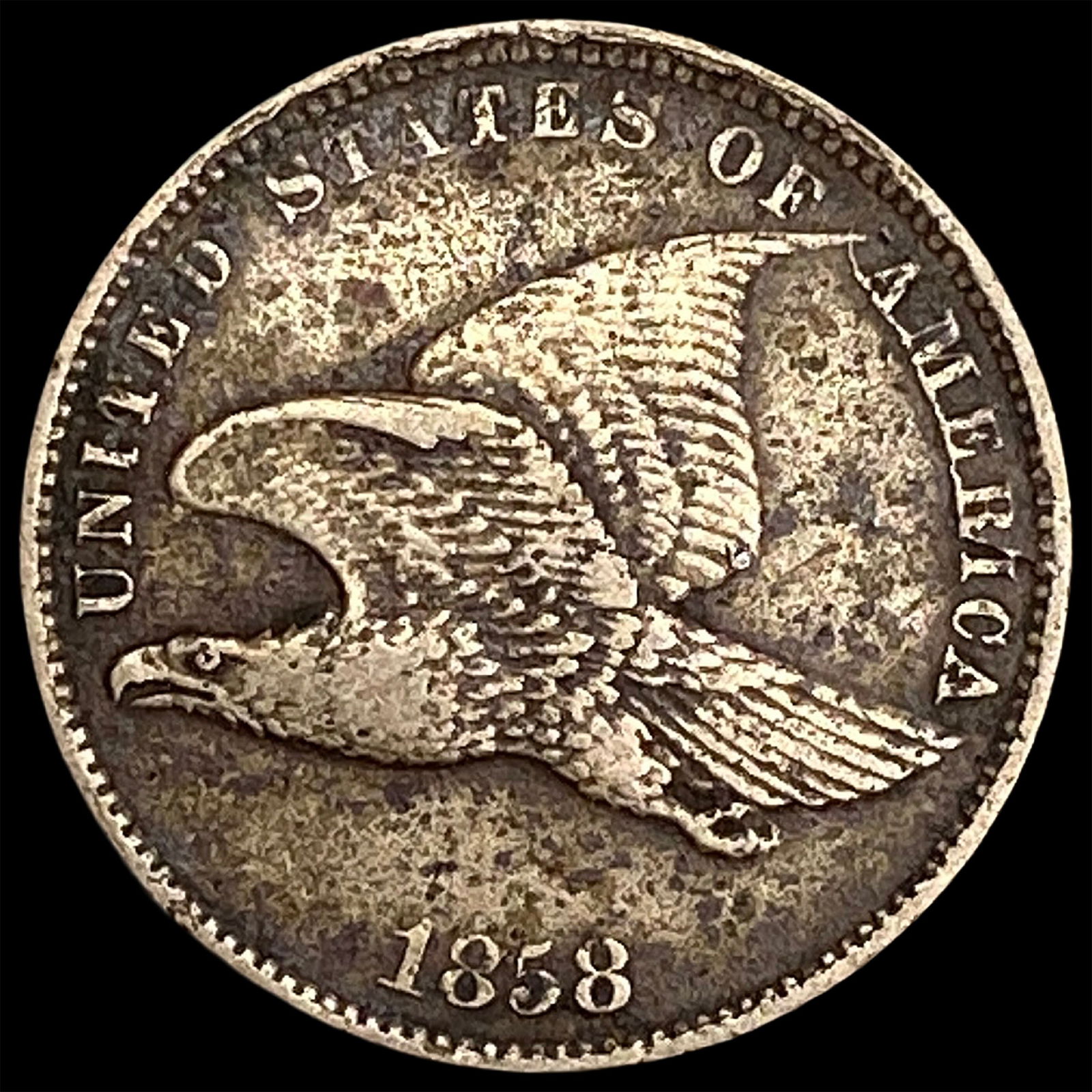 1858 Flying Eagle Cent NEARLY UNCIRCULATED: 1858 Flying Eagle Cent NEARLY UNCIRCULATED