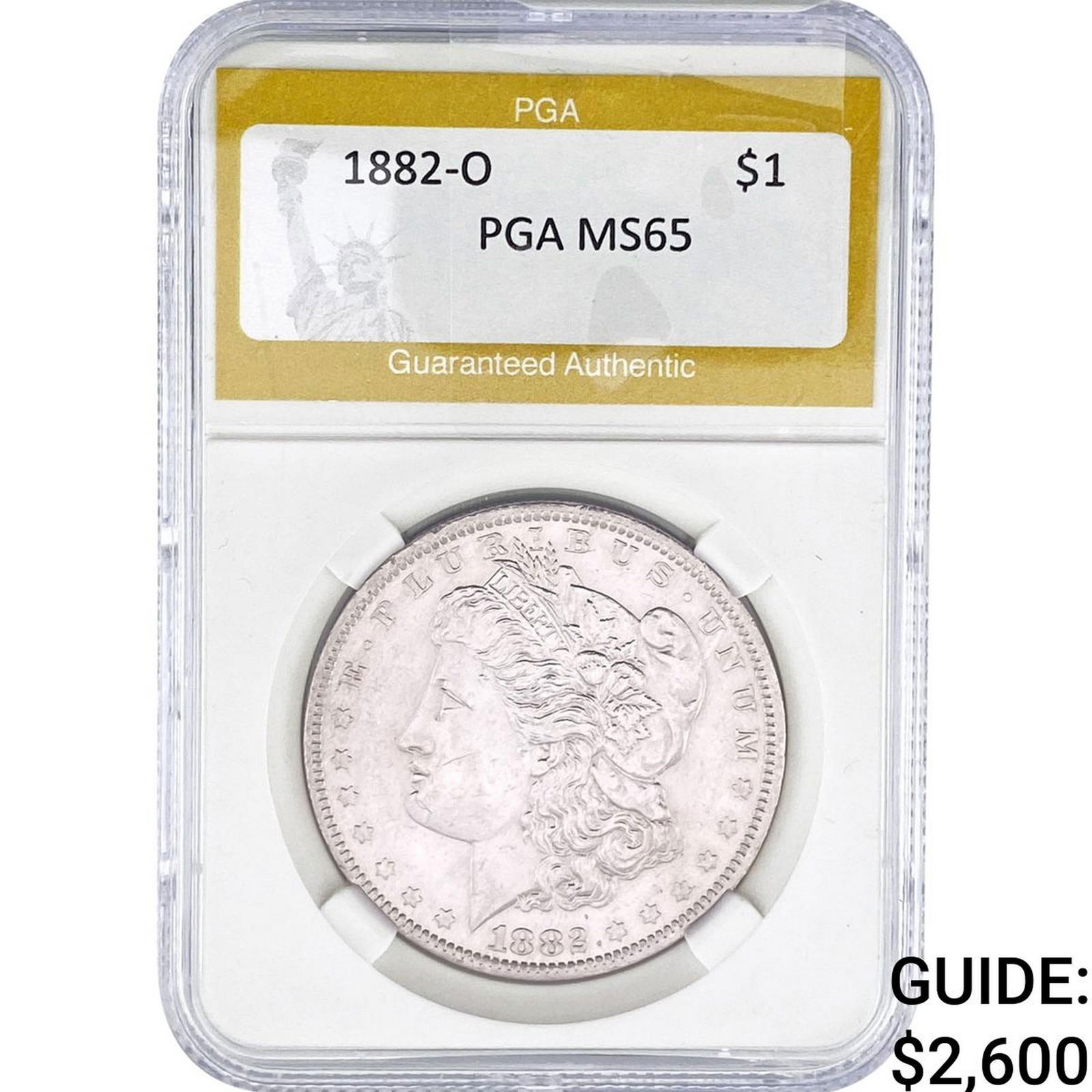 1882-O Morgan Silver Dollar PGA MS65: 1882-O Morgan Silver Dollar PGA MS65