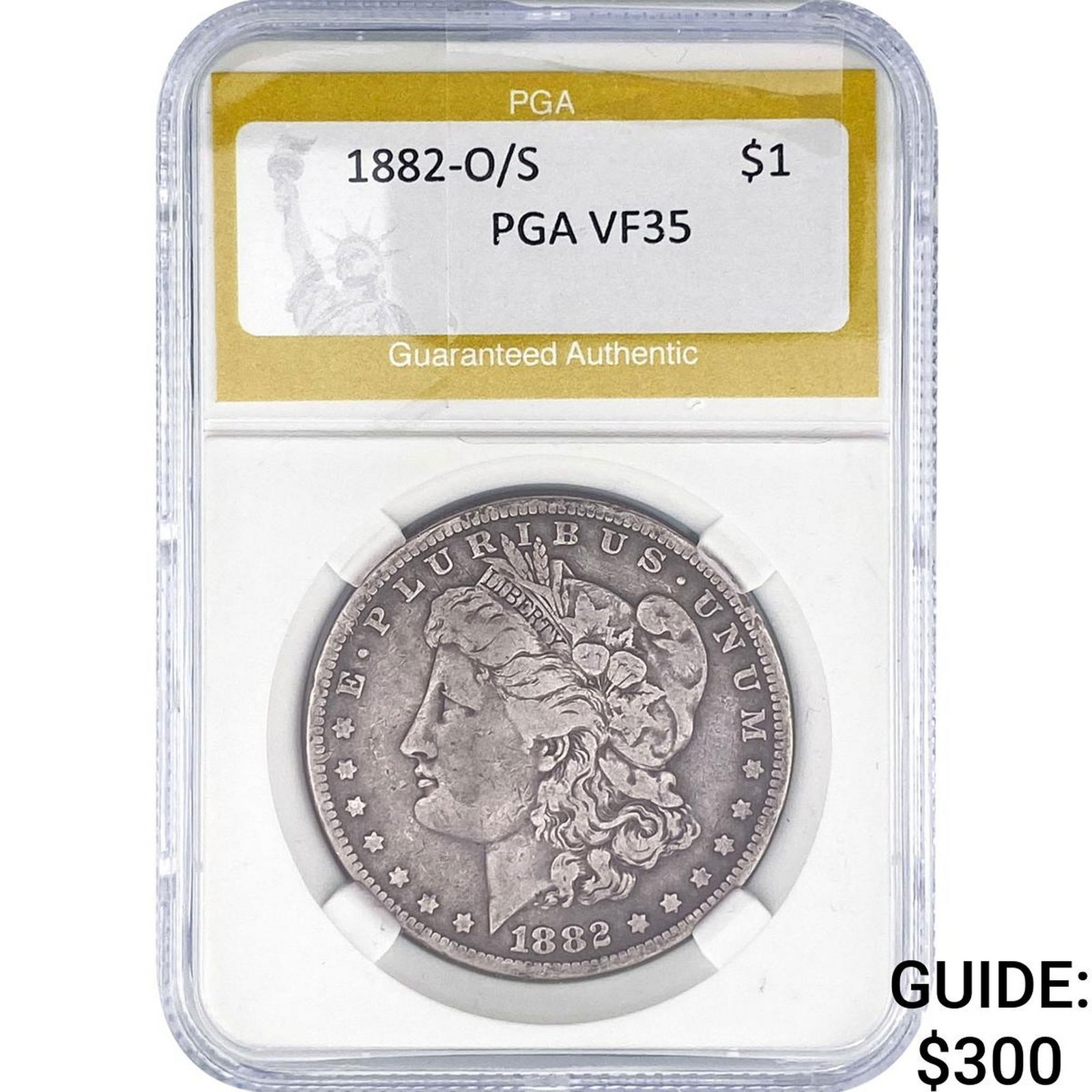 1882-O/S Morgan Silver Dollar PGA VF35: 1882-O/S Morgan Silver Dollar PGA VF35