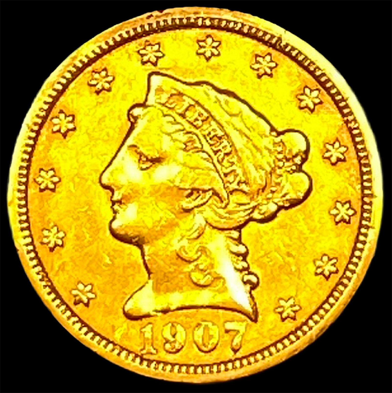 1907 Liberty Head Gold Quarter Eagle $2.50 NEARLY UNCIRCULATED: 1907 Liberty Head Gold Quarter Eagle $2.50 NEARLY UNCIRCULATED