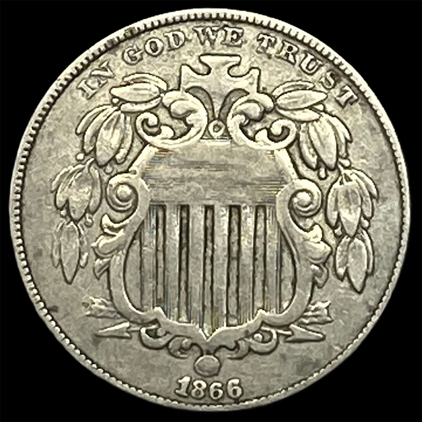 1866 Shield Nickel LIGHTLY CIRCULATED: 1866 Shield Nickel LIGHTLY CIRCULATED
