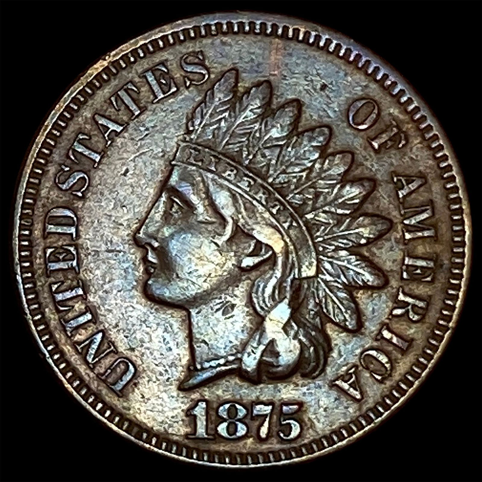 1875 Indian Head Cent CLOSELY UNCIRCULATED (1 of 2)