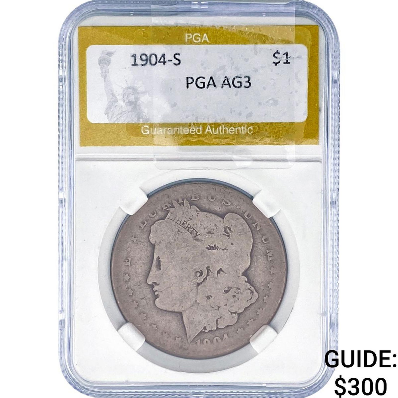 1904-S Morgan Silver Dollar PGA AG3: 1904-S Morgan Silver Dollar PGA AG3