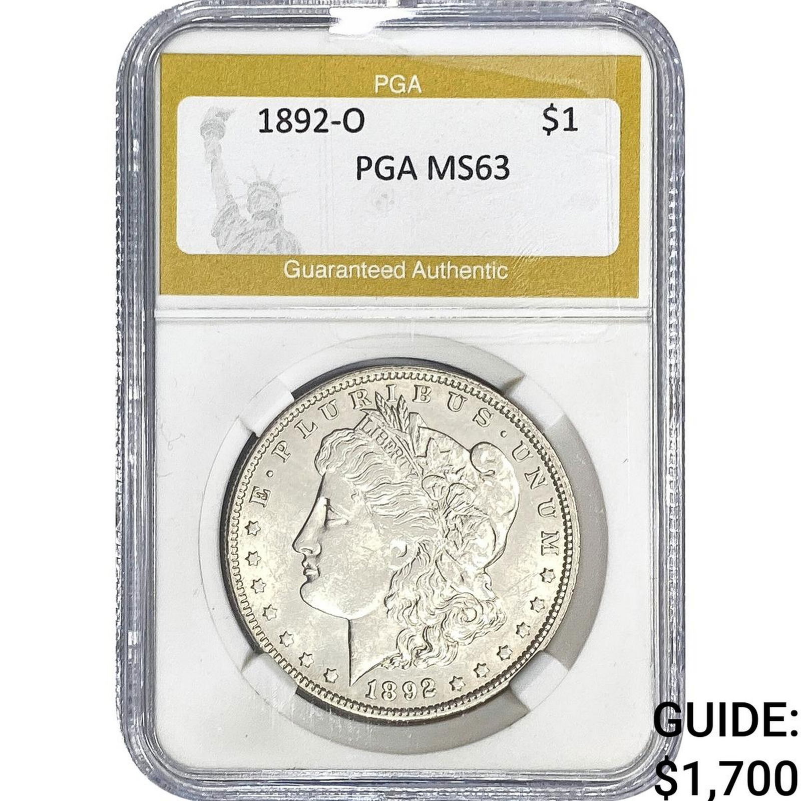 1892-O Morgan Silver Dollar PGA MS63 (1 of 2)